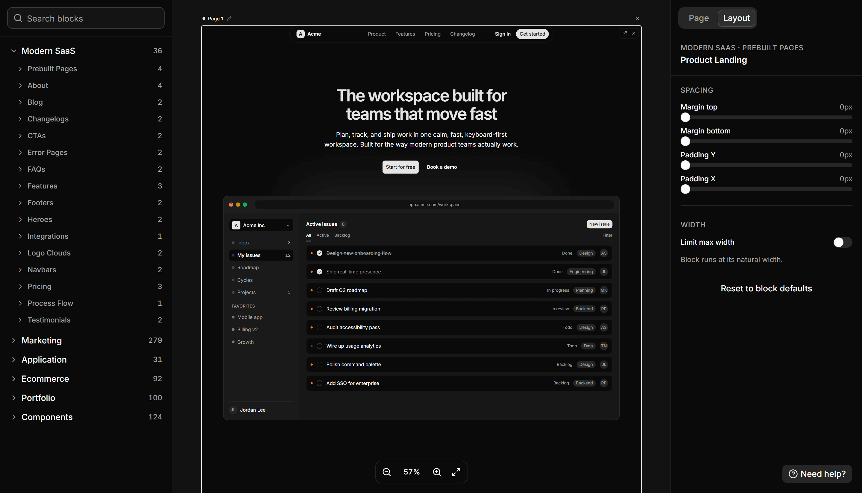 Page builder preview