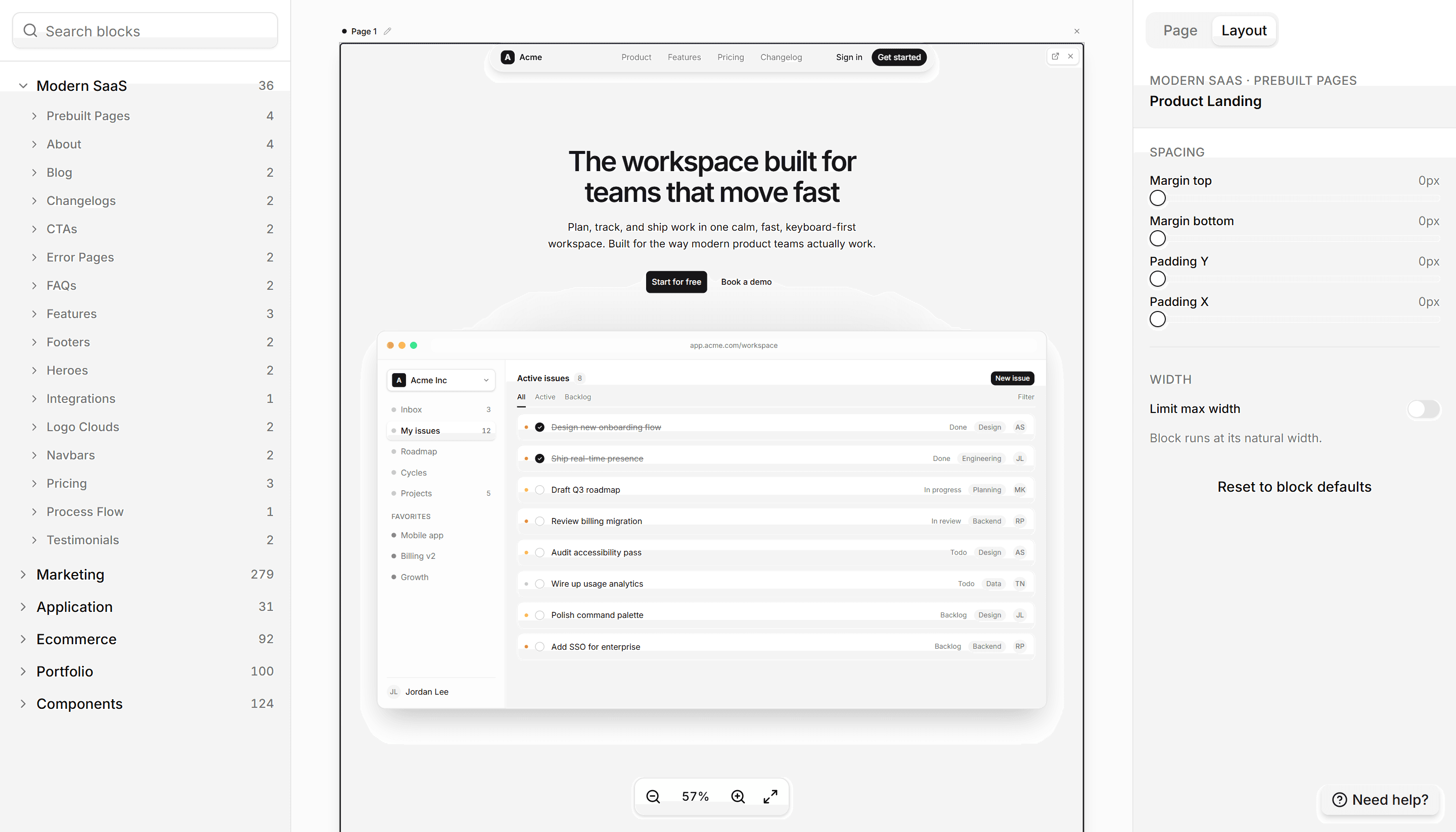 Page builder preview