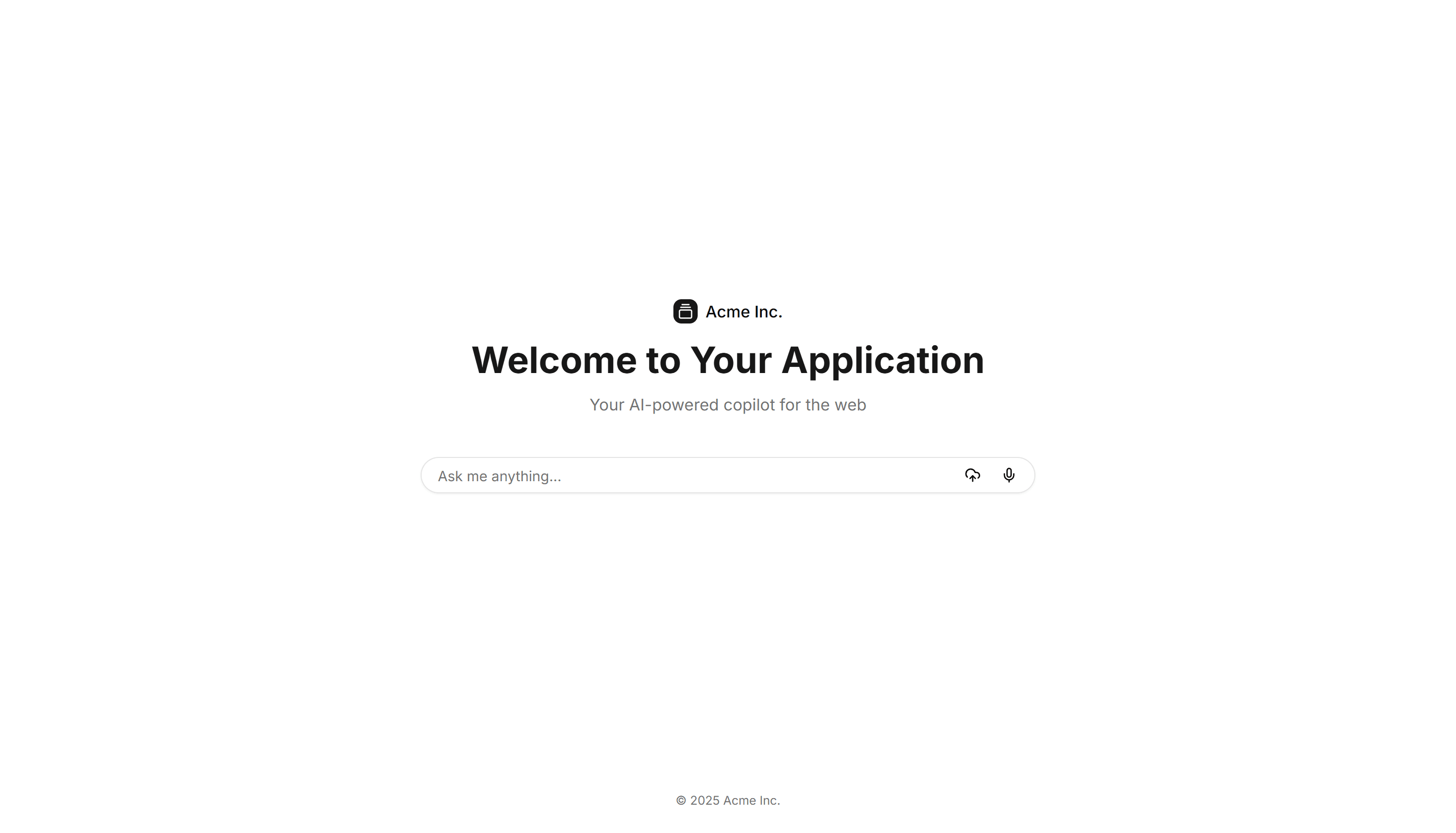 Application AI Prompt: Welcome Page