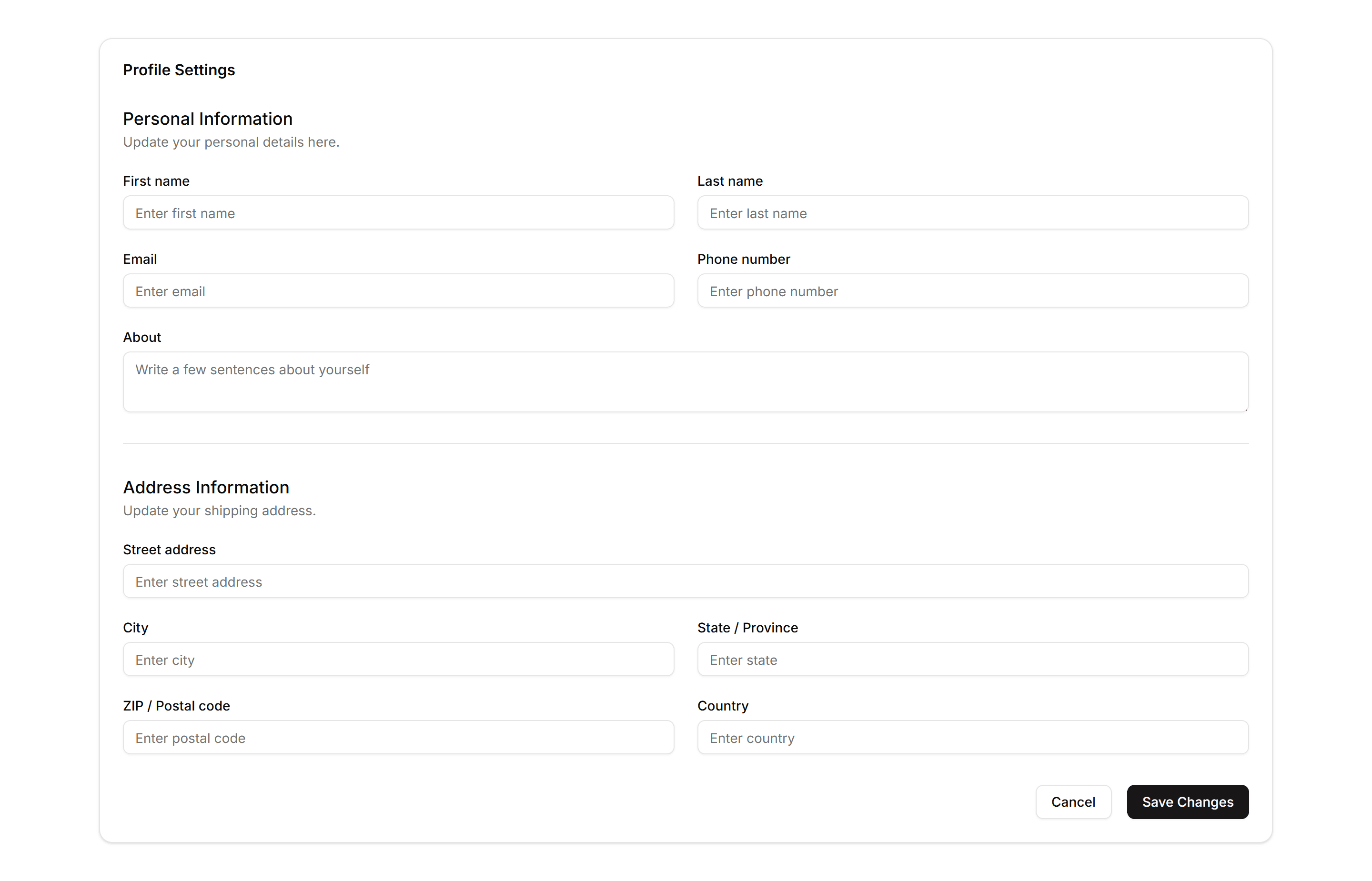 Application Form Layout: Two Column