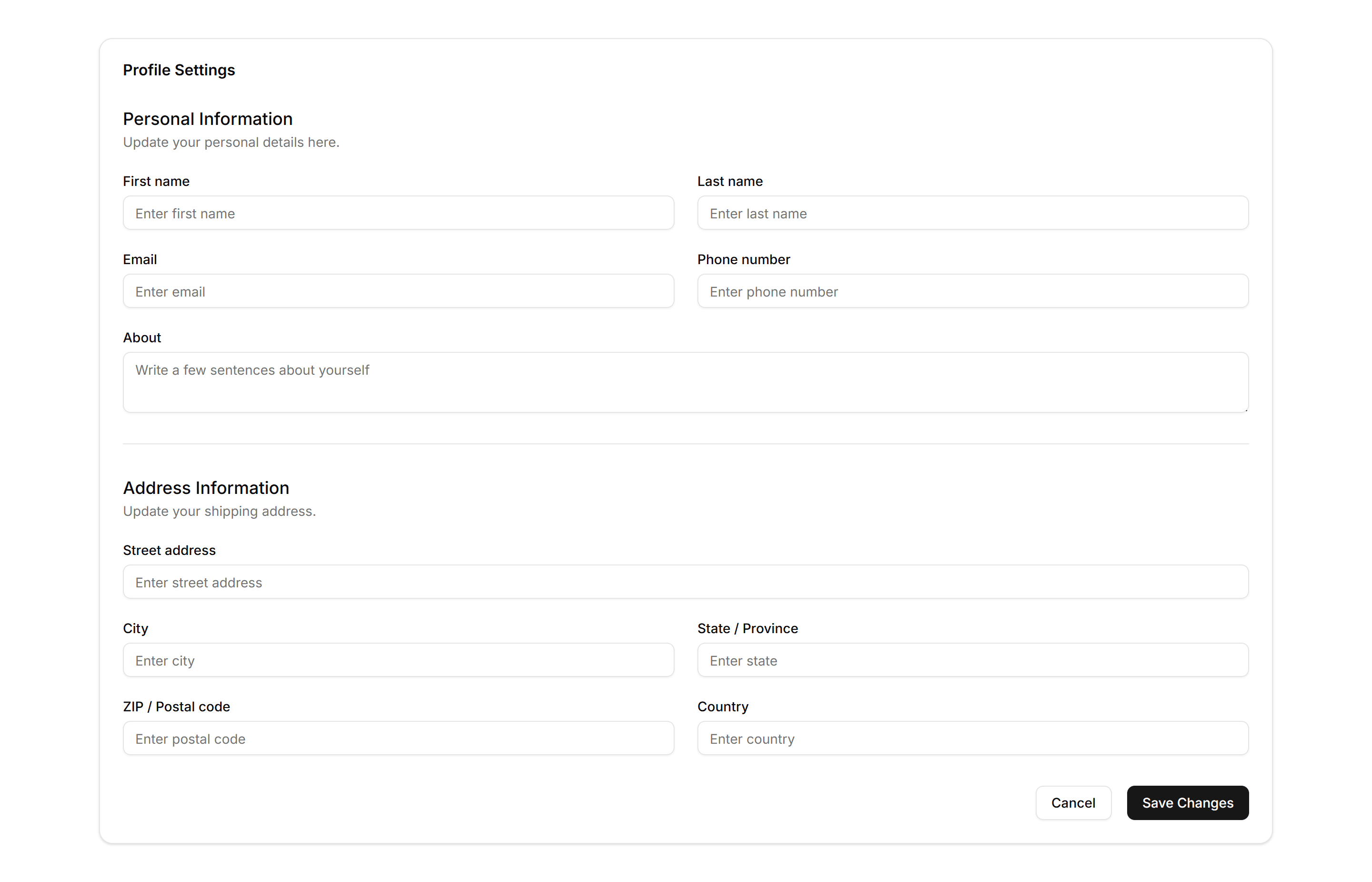 Application Form Layout: Two Column