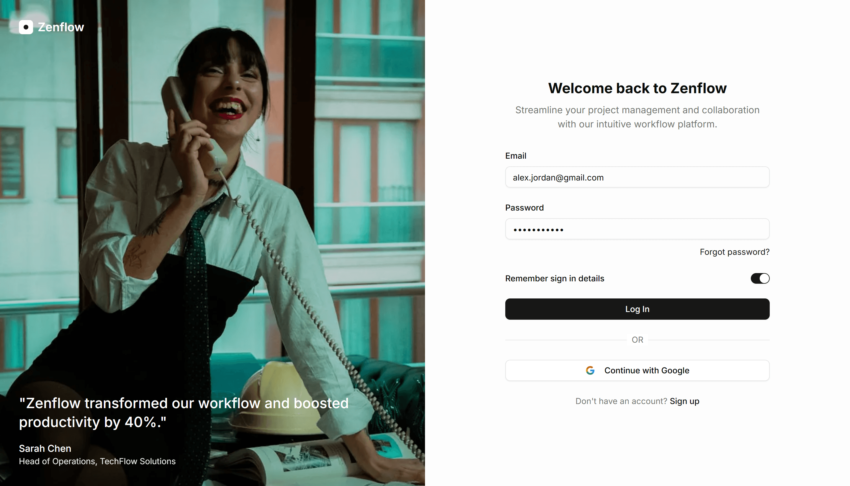 Application Login: Split With Image