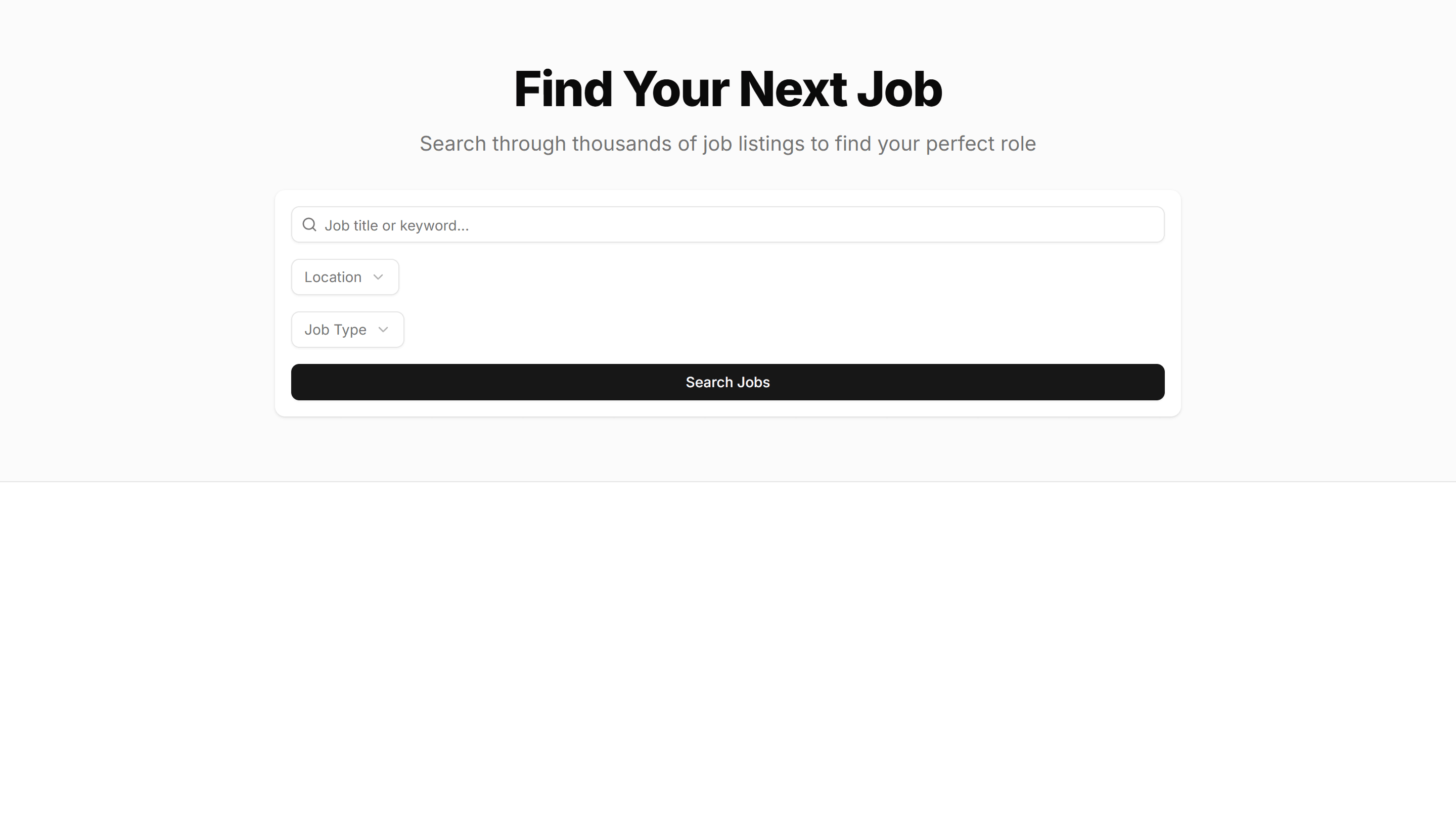 Application Page Heading: With Search Filters