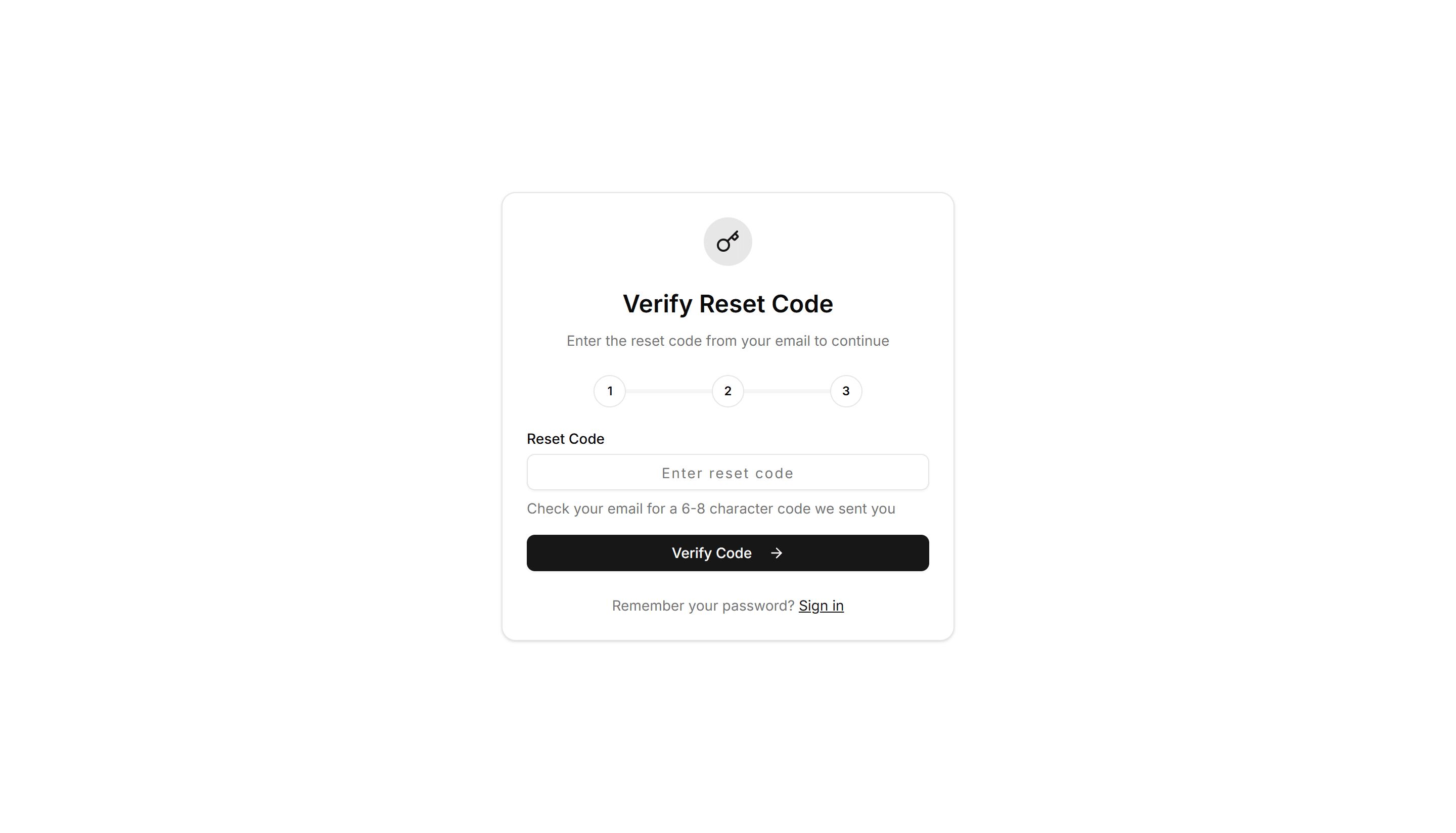 Application Reset Password: Token Reset