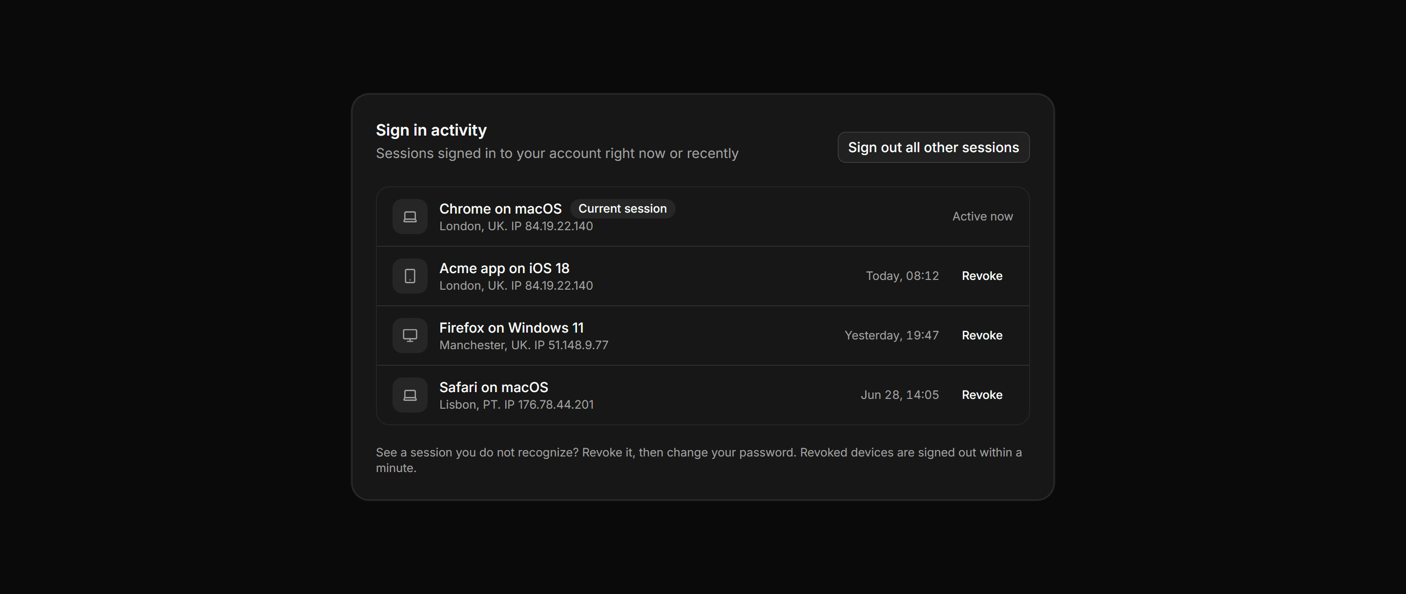 Application Activity: Sign In Activity List