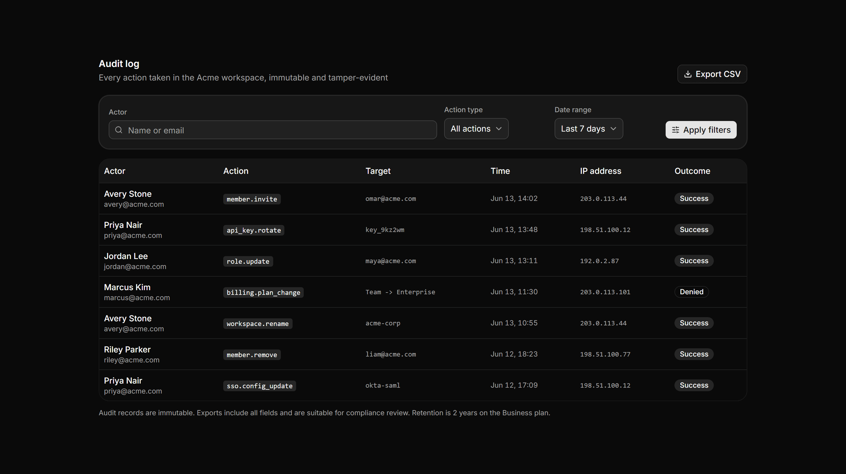 Application Admin and Moderation: Audit Search Panel