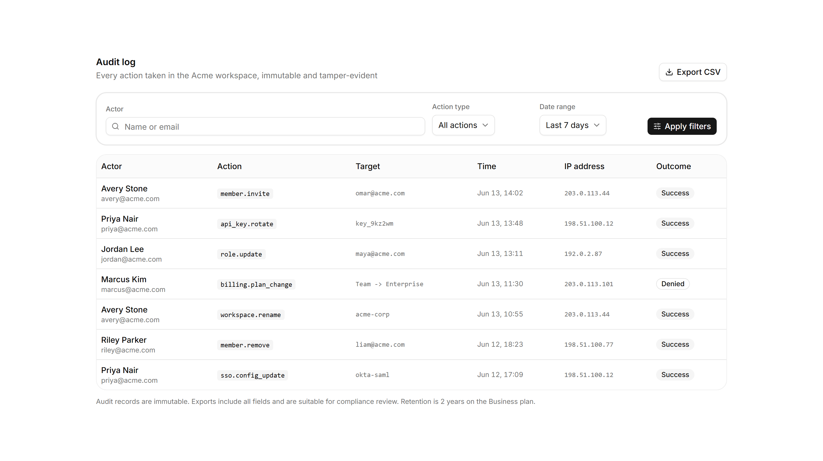 Application Admin and Moderation: Audit Search Panel