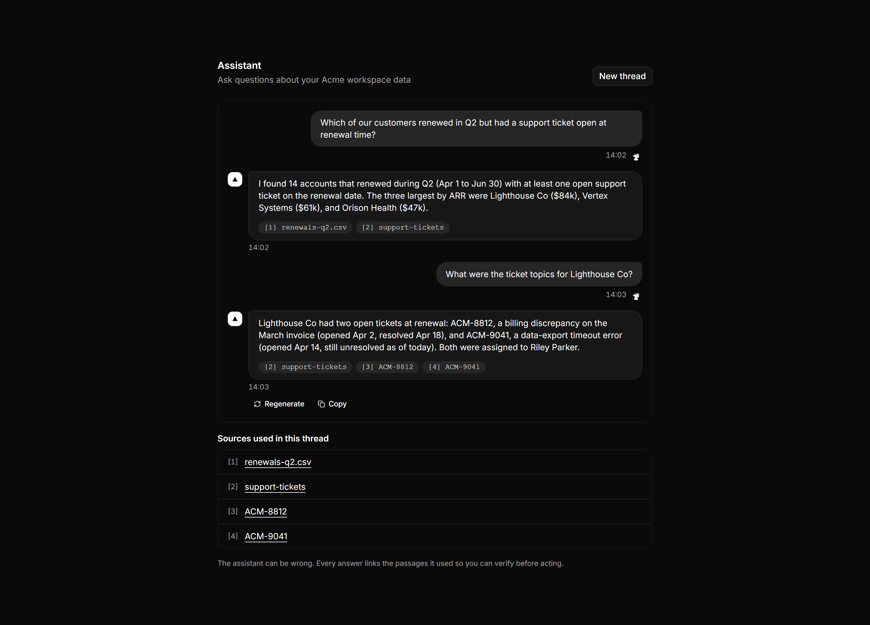 Application AI Assistant: Assistant Chat Panel