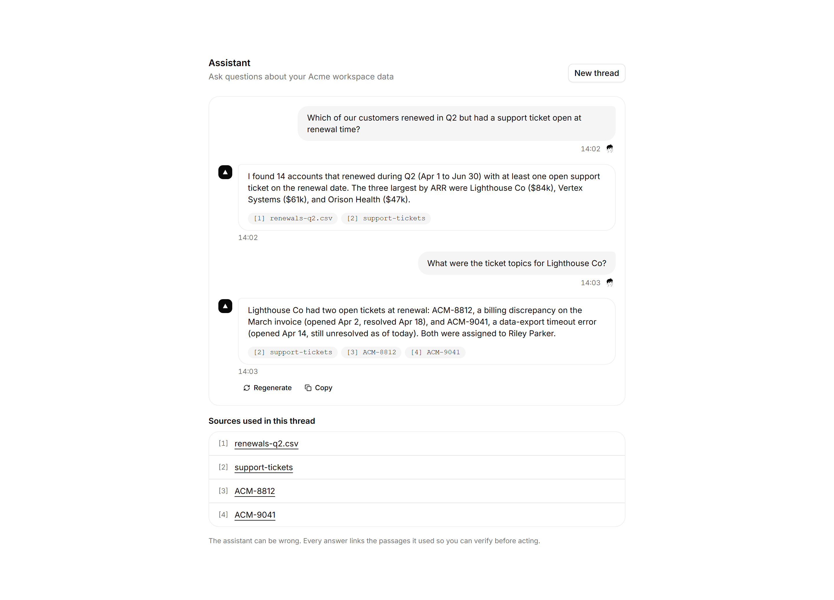 Application AI Assistant: Assistant Chat Panel