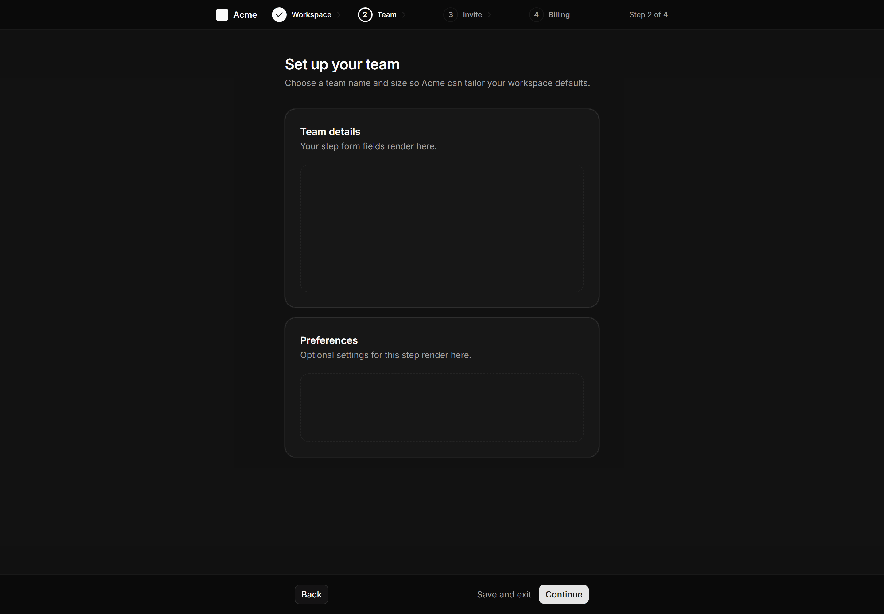 Application App Shell: Wizard Shell