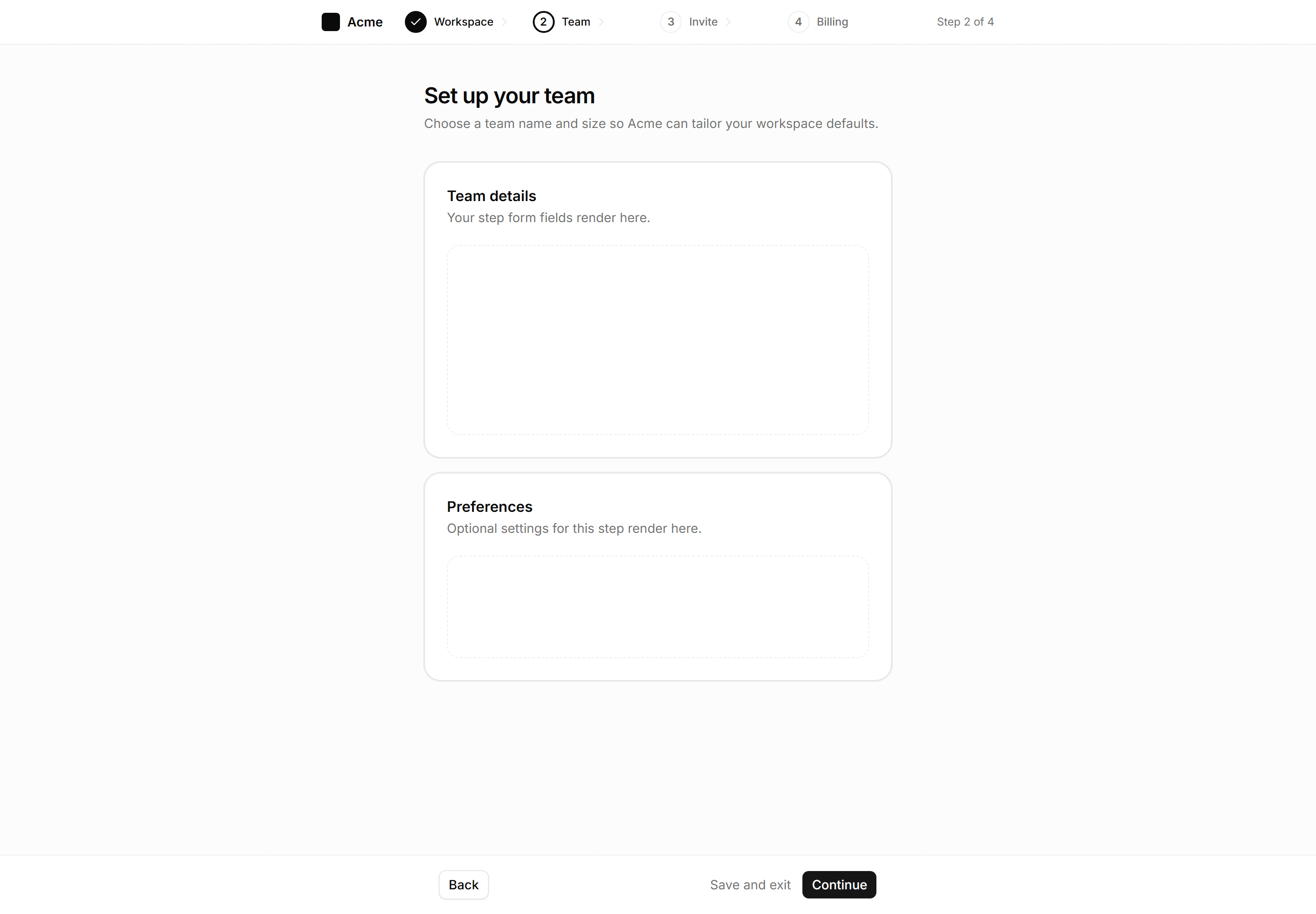 Application App Shell: Wizard Shell