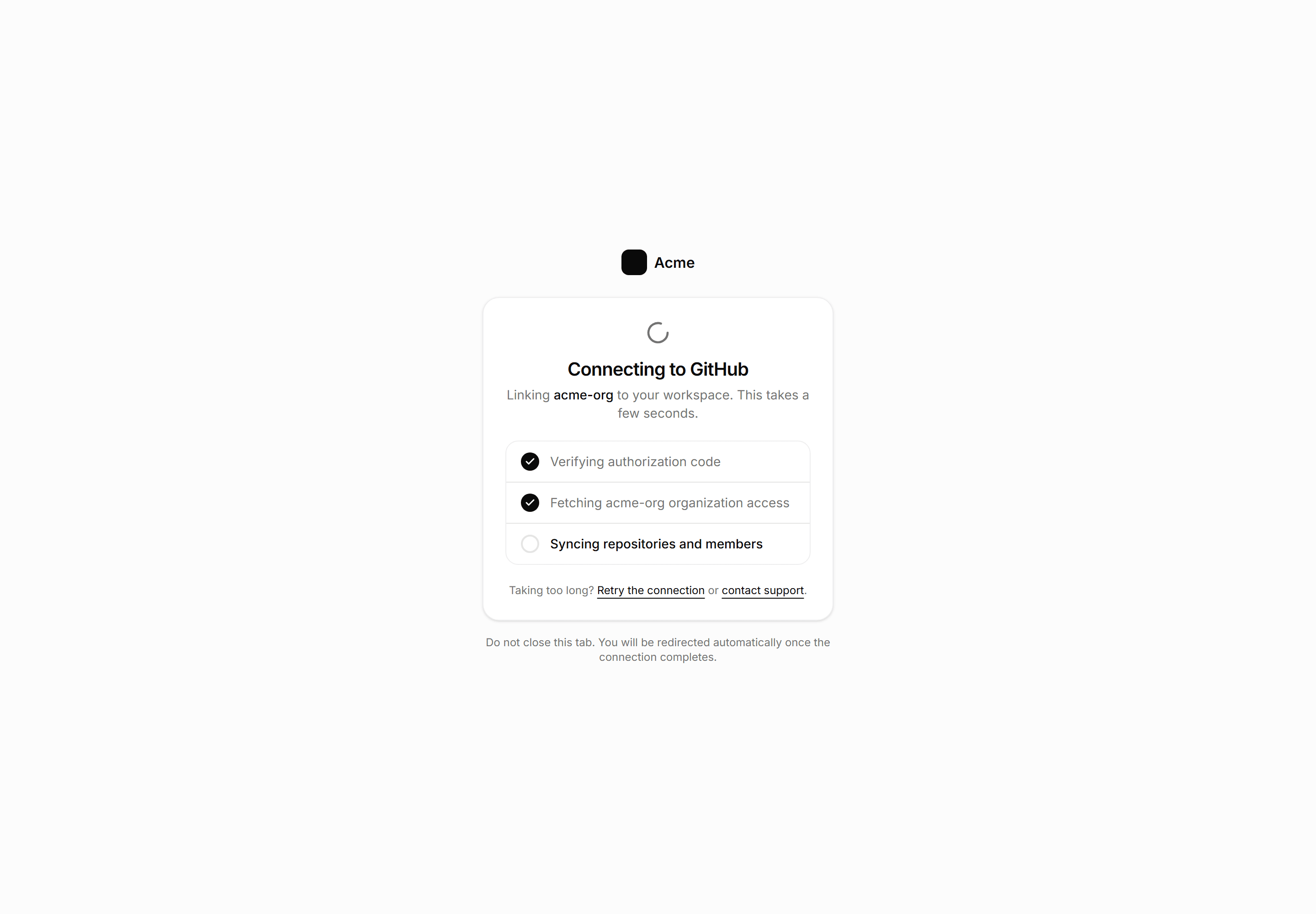 Application Auth Page: Oauth Callback Page