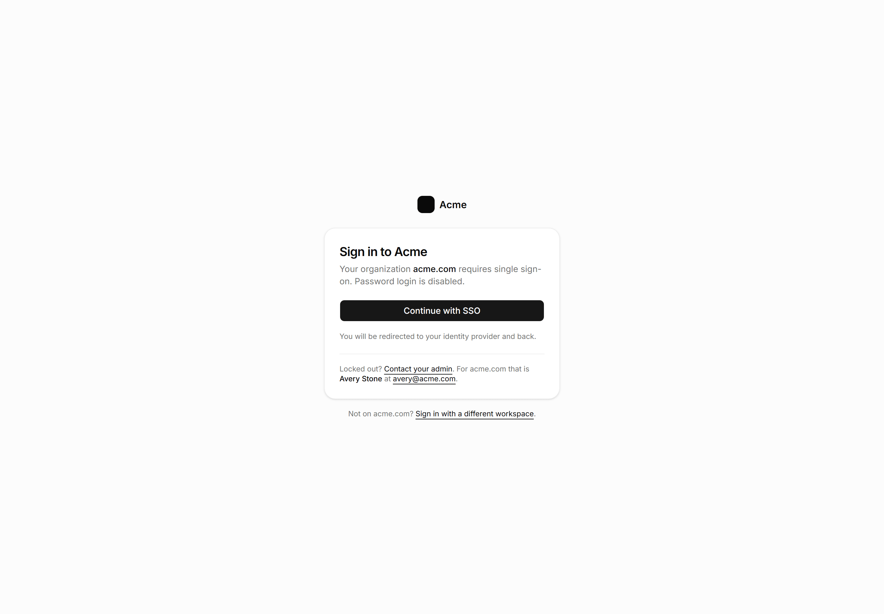 Application Auth Page: Sso Login Page