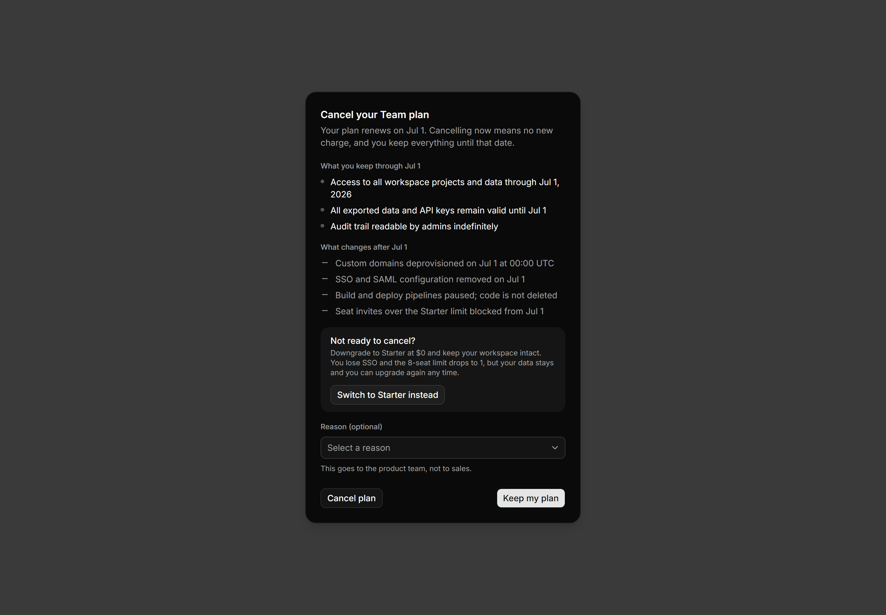 Application Billing: Cancel Flow Blueprint