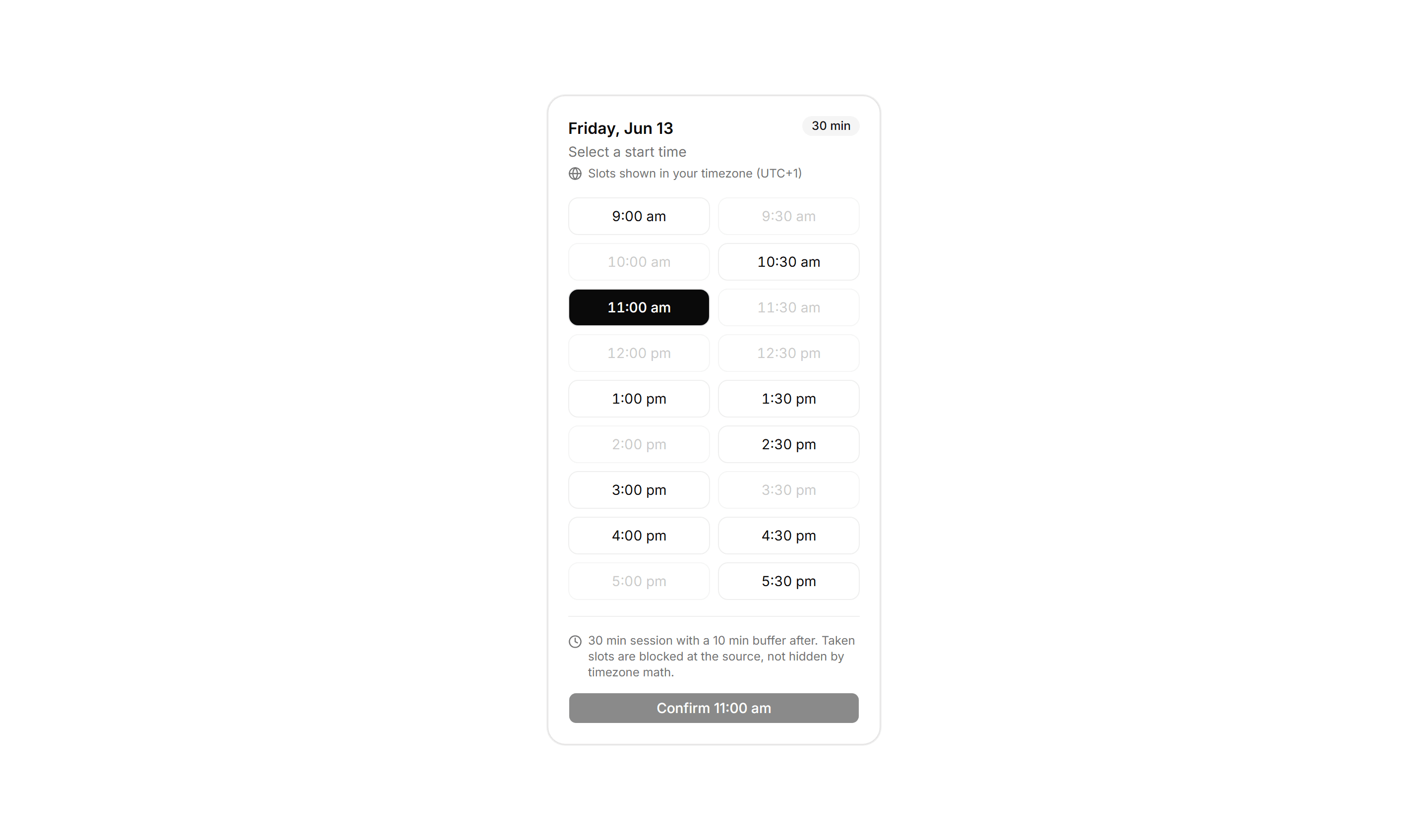 Application Calendar and Scheduling: Availability Grid