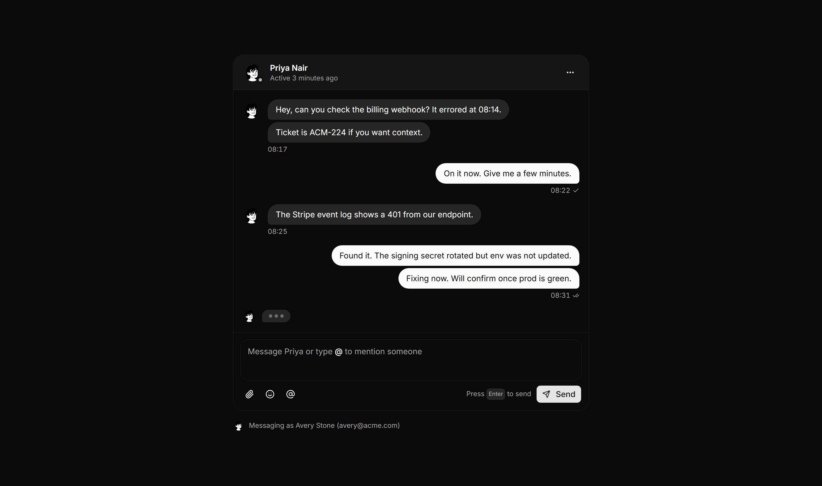 Application Chat and Messaging: Dm Thread Panel