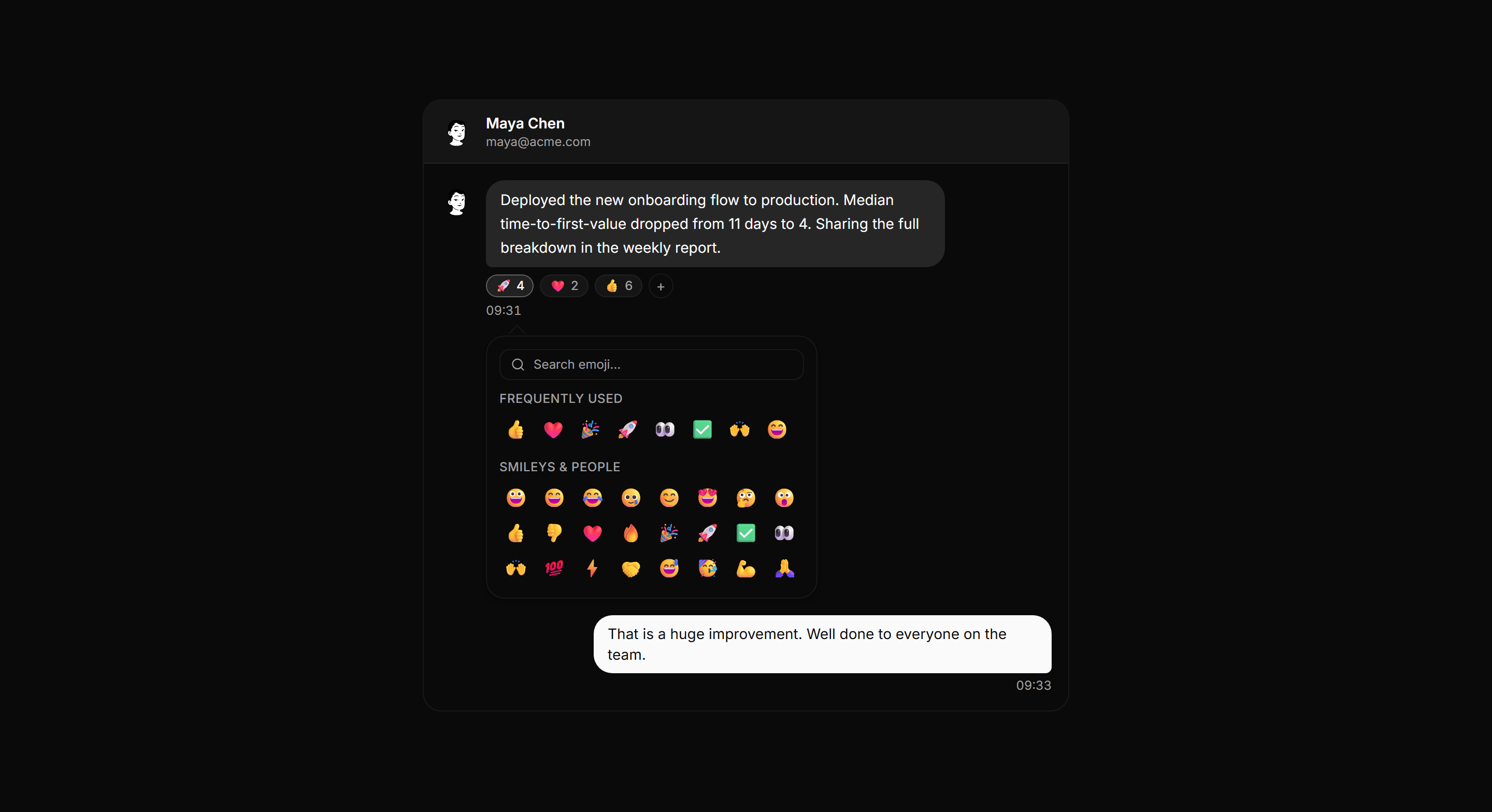 Application Chat and Messaging: Emoji Reactions Blueprint