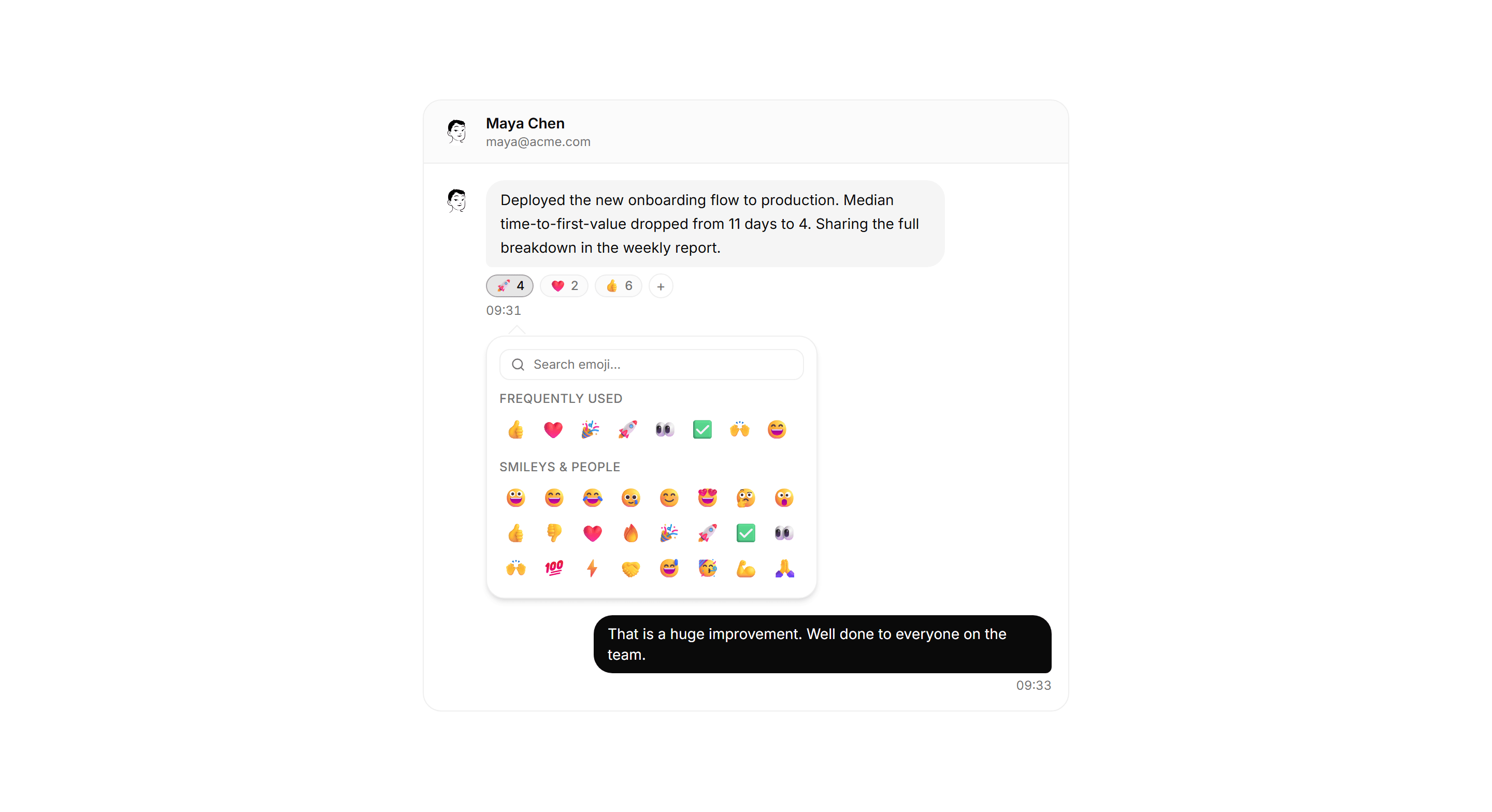 Application Chat and Messaging: Emoji Reactions Blueprint