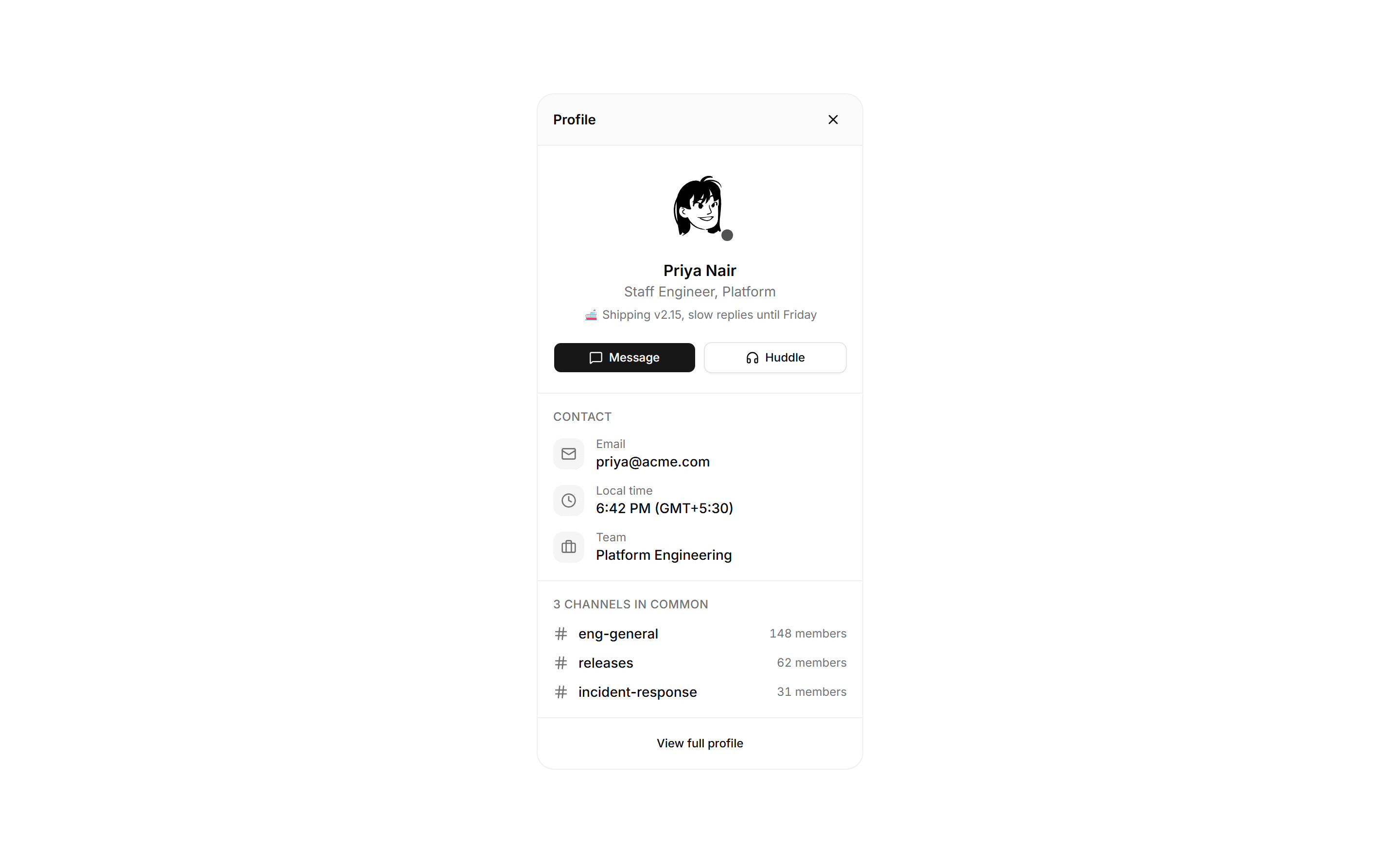 Application Chat and Messaging: Member Profile Drawer