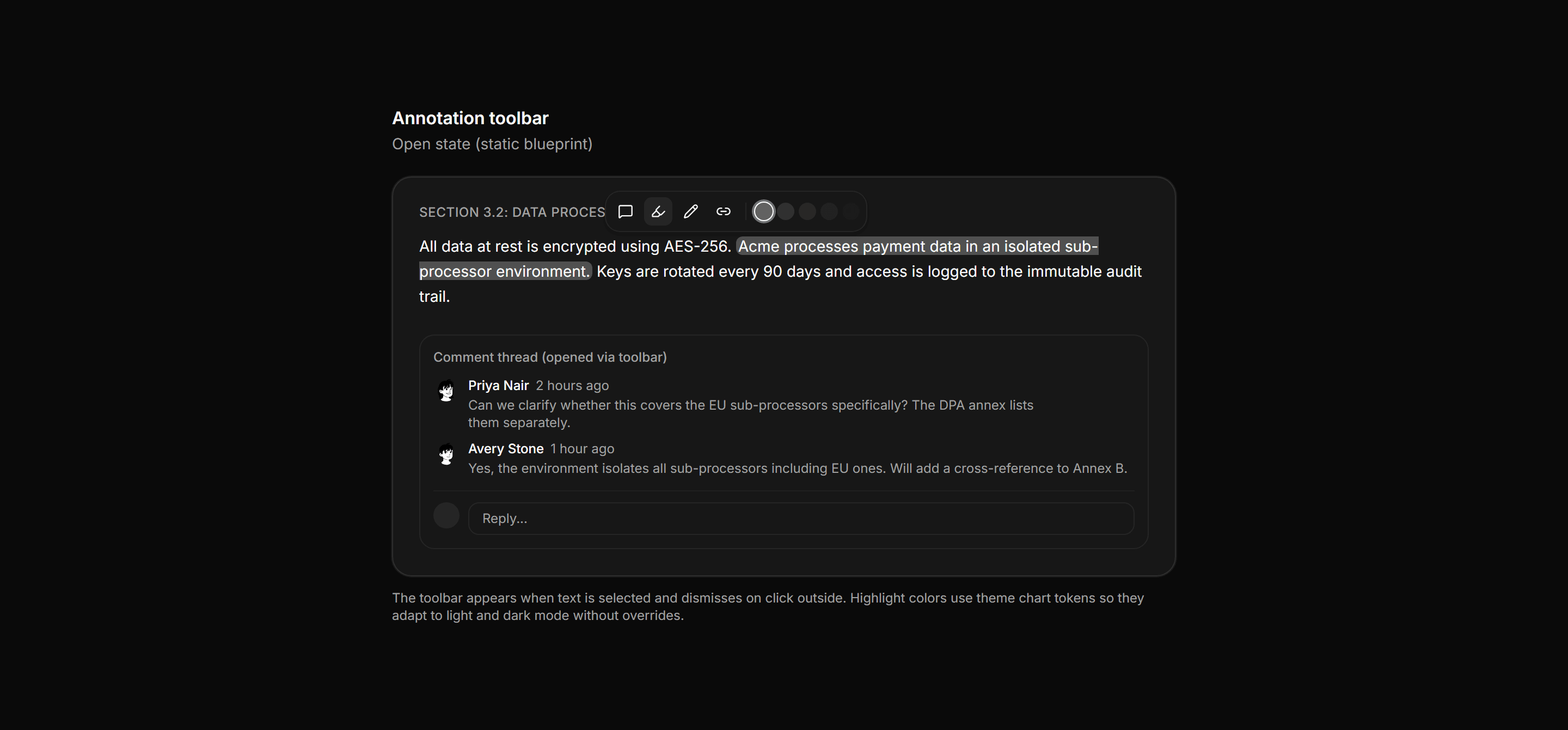Application Comments and Annotation: Annotation Toolbar Blueprint