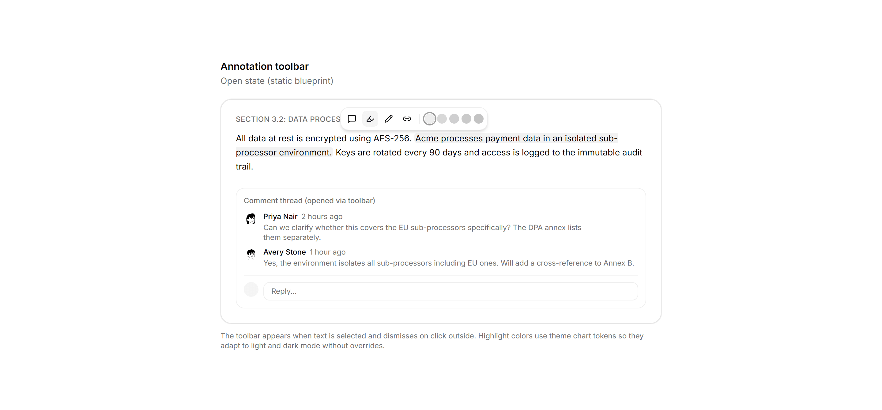 Application Comments and Annotation: Annotation Toolbar Blueprint