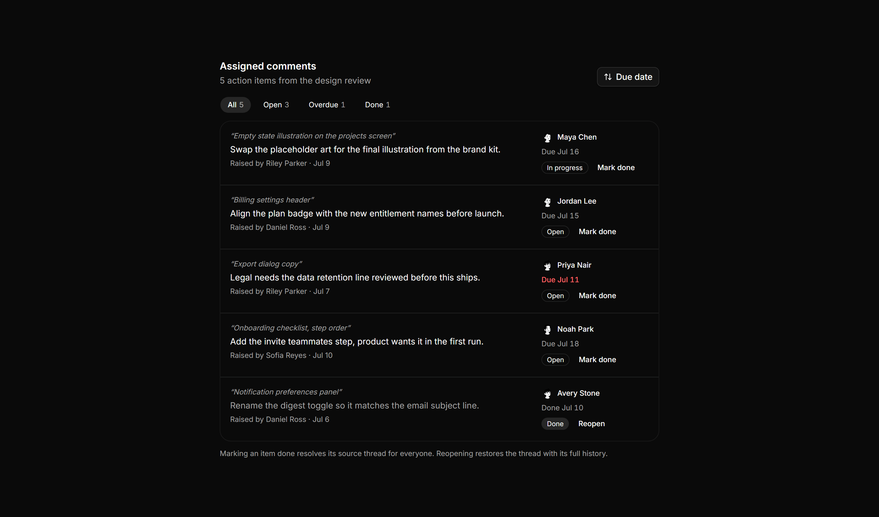 Application Comments and Annotation: Comment Assignments