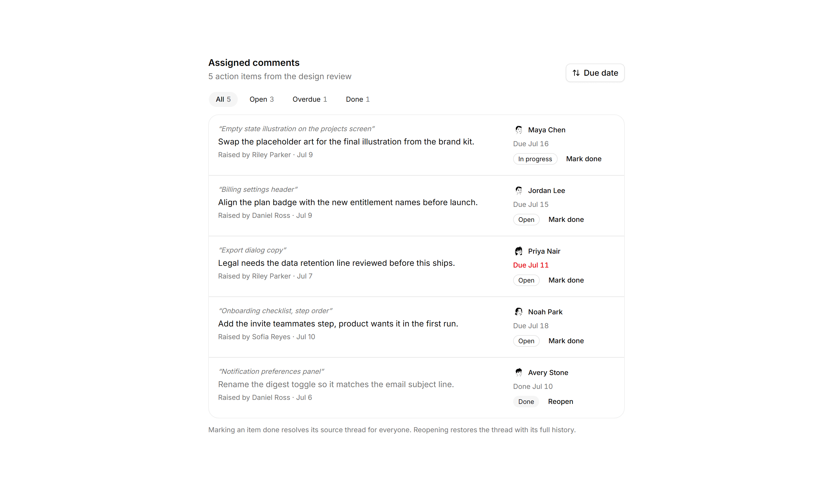 Application Comments and Annotation: Comment Assignments