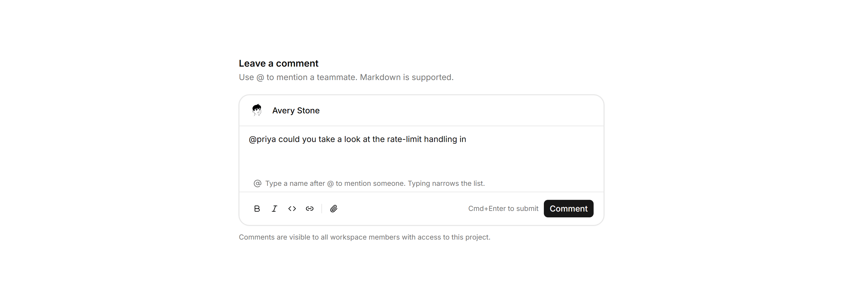 Application Comments and Annotation: Comment Composer