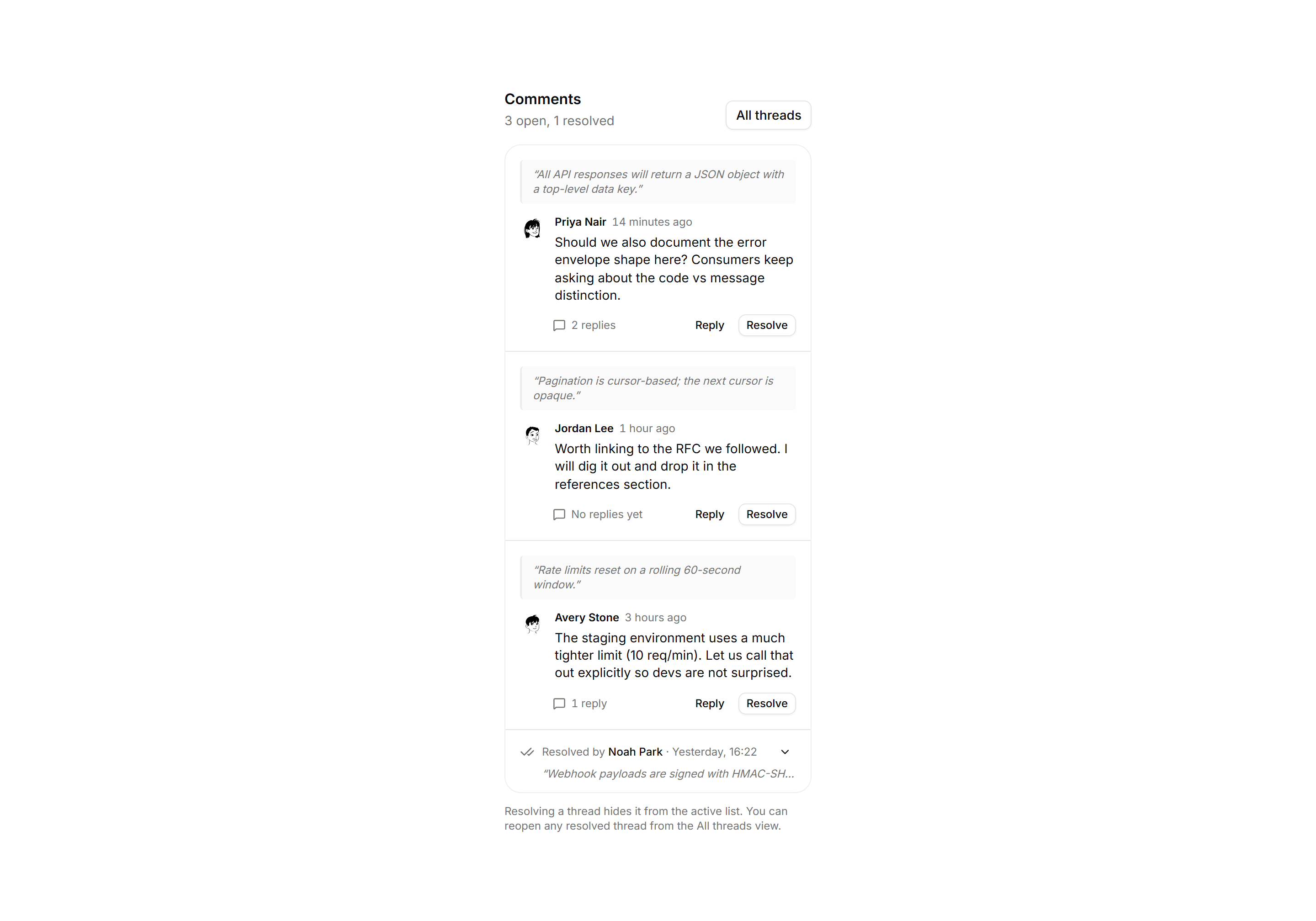 Application Comments and Annotation: Comment Sidebar