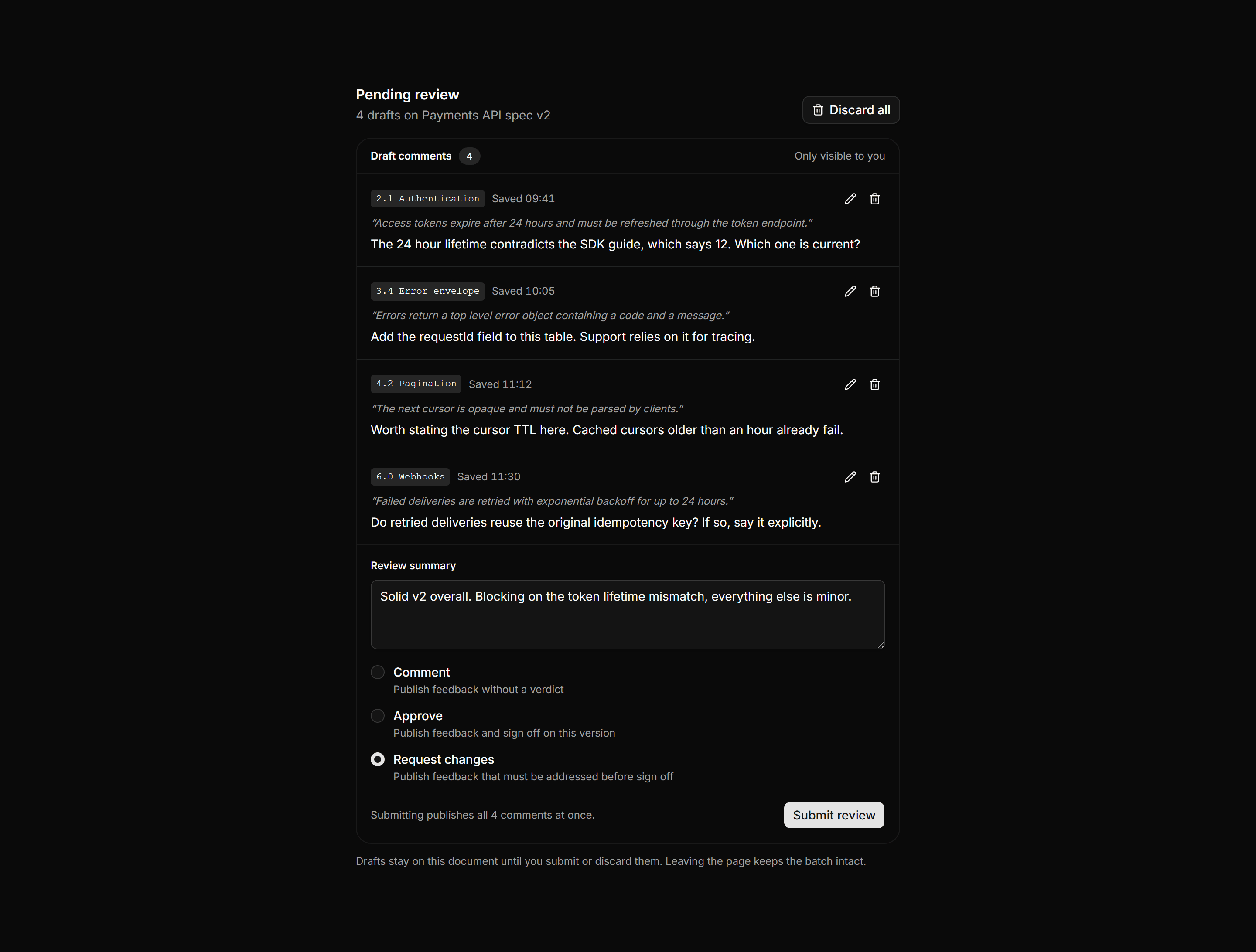 Application Comments and Annotation: Pending Review Tray