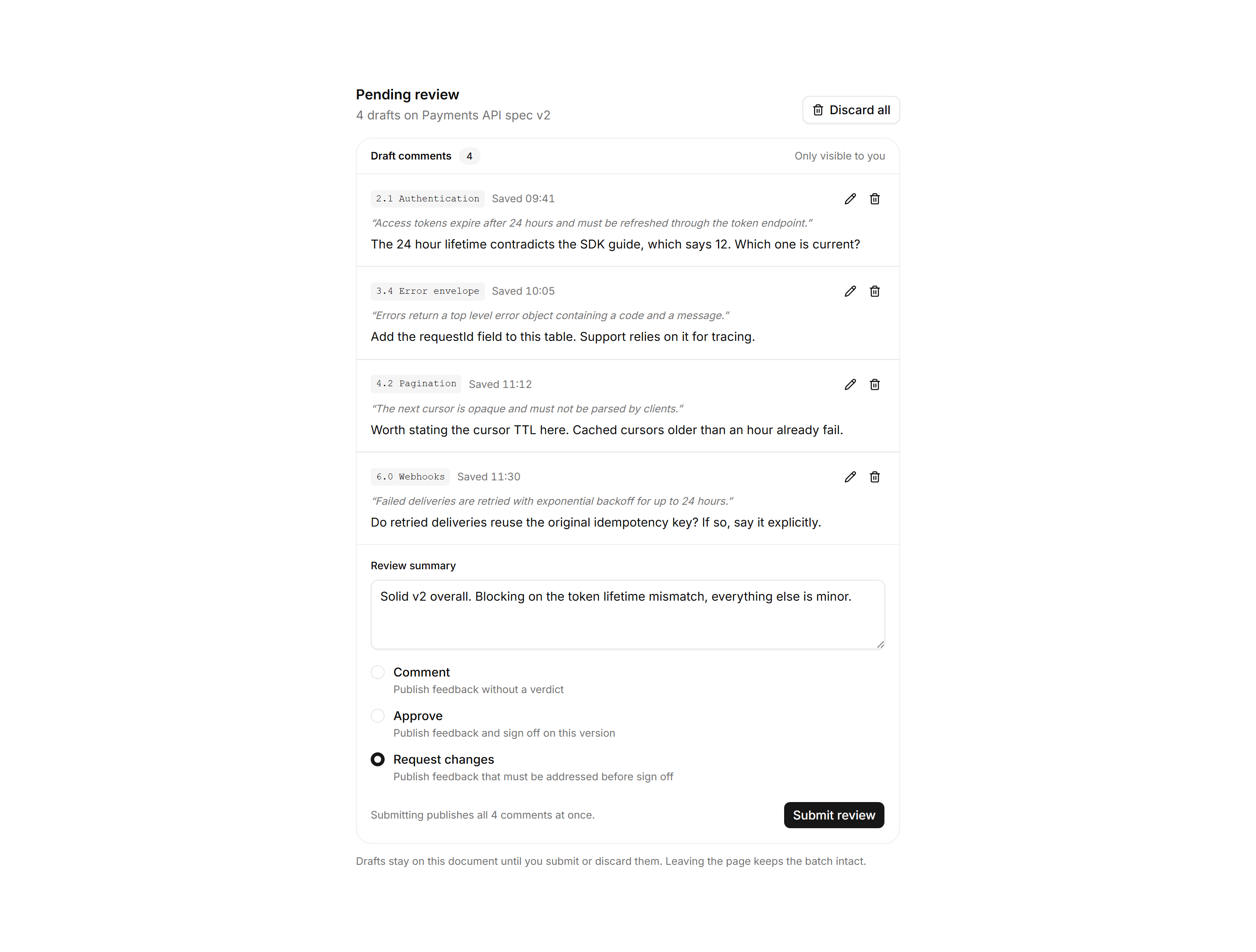 Application Comments and Annotation: Pending Review Tray