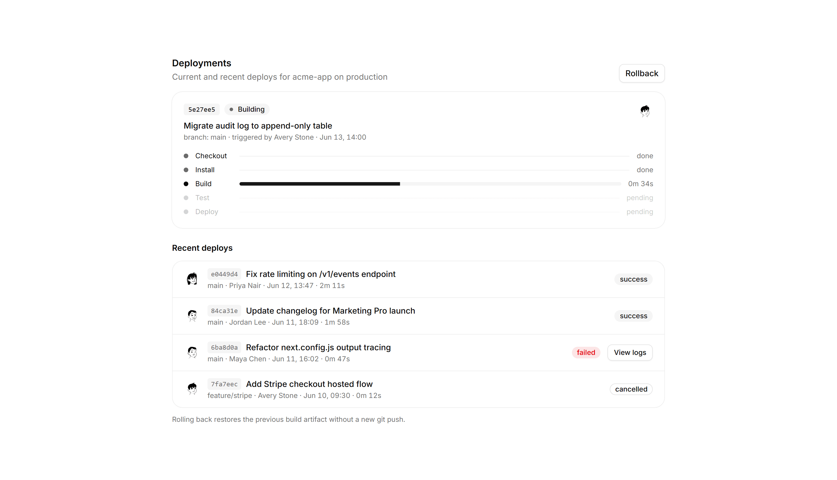 Application Developer Tool: Deploy Panel