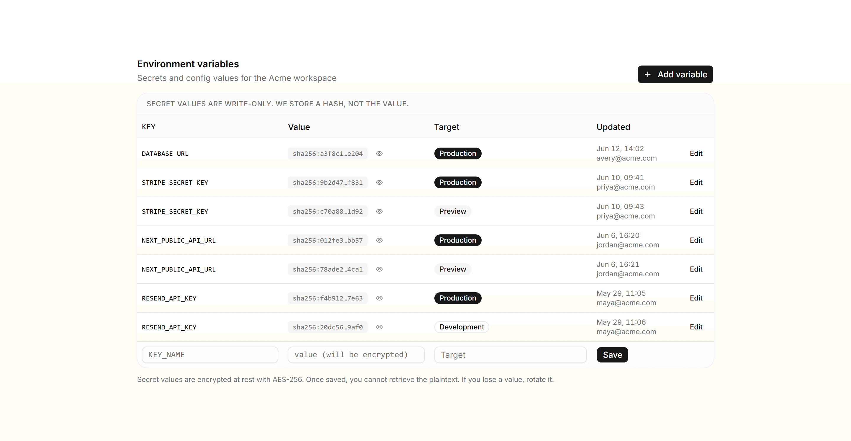 Application Developer Tool: Env Vars Manager