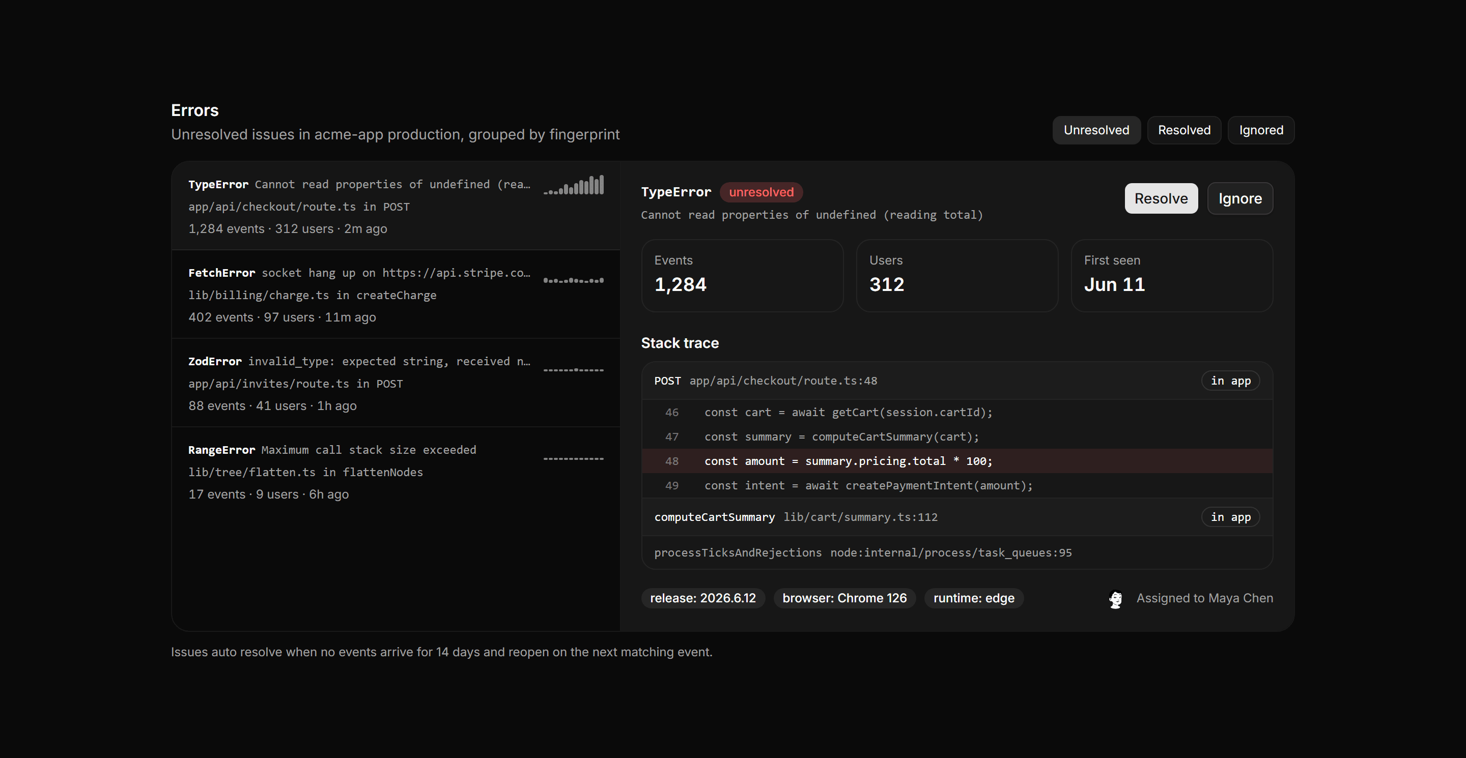 Application Developer Tool: Error Inbox