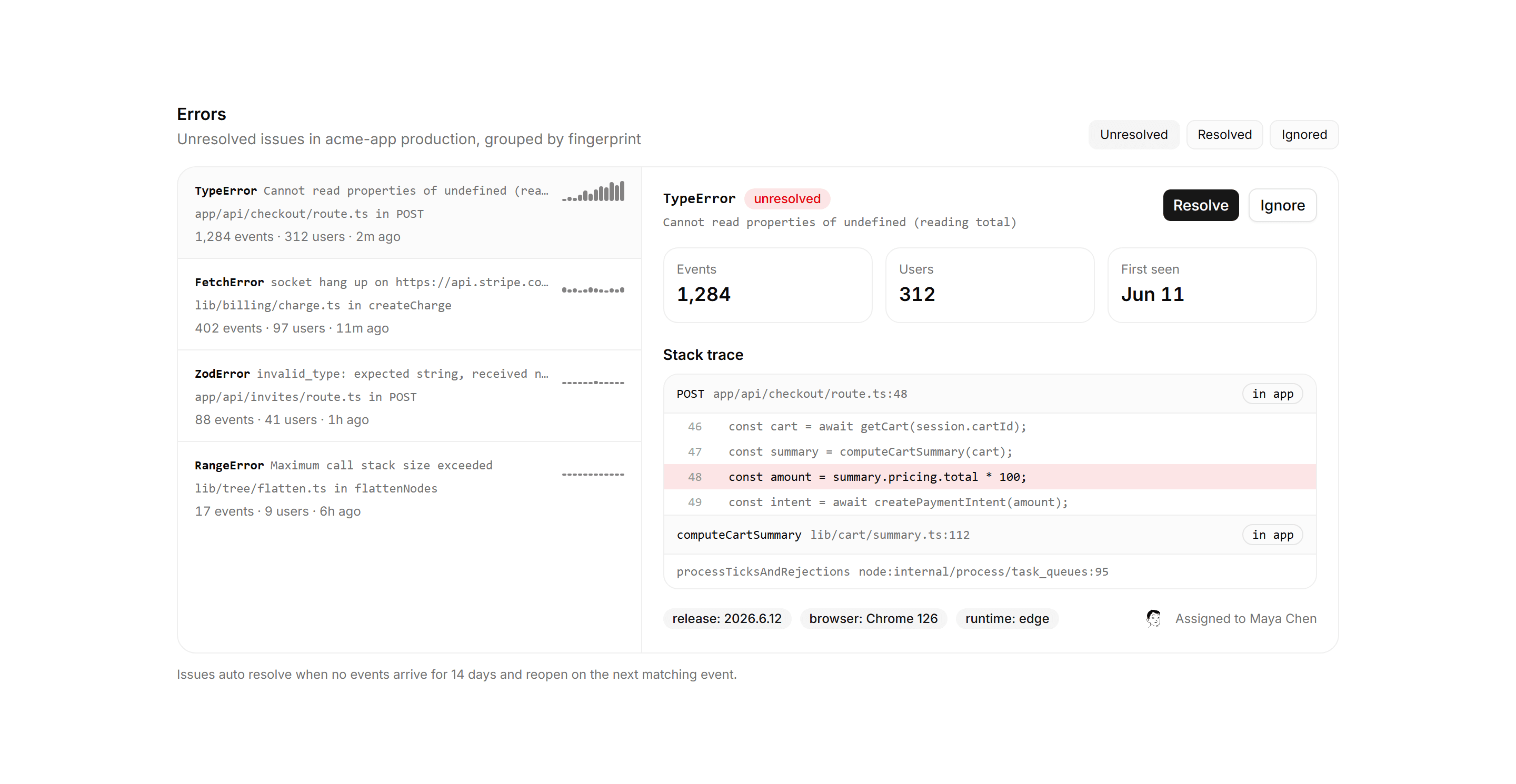 Application Developer Tool: Error Inbox
