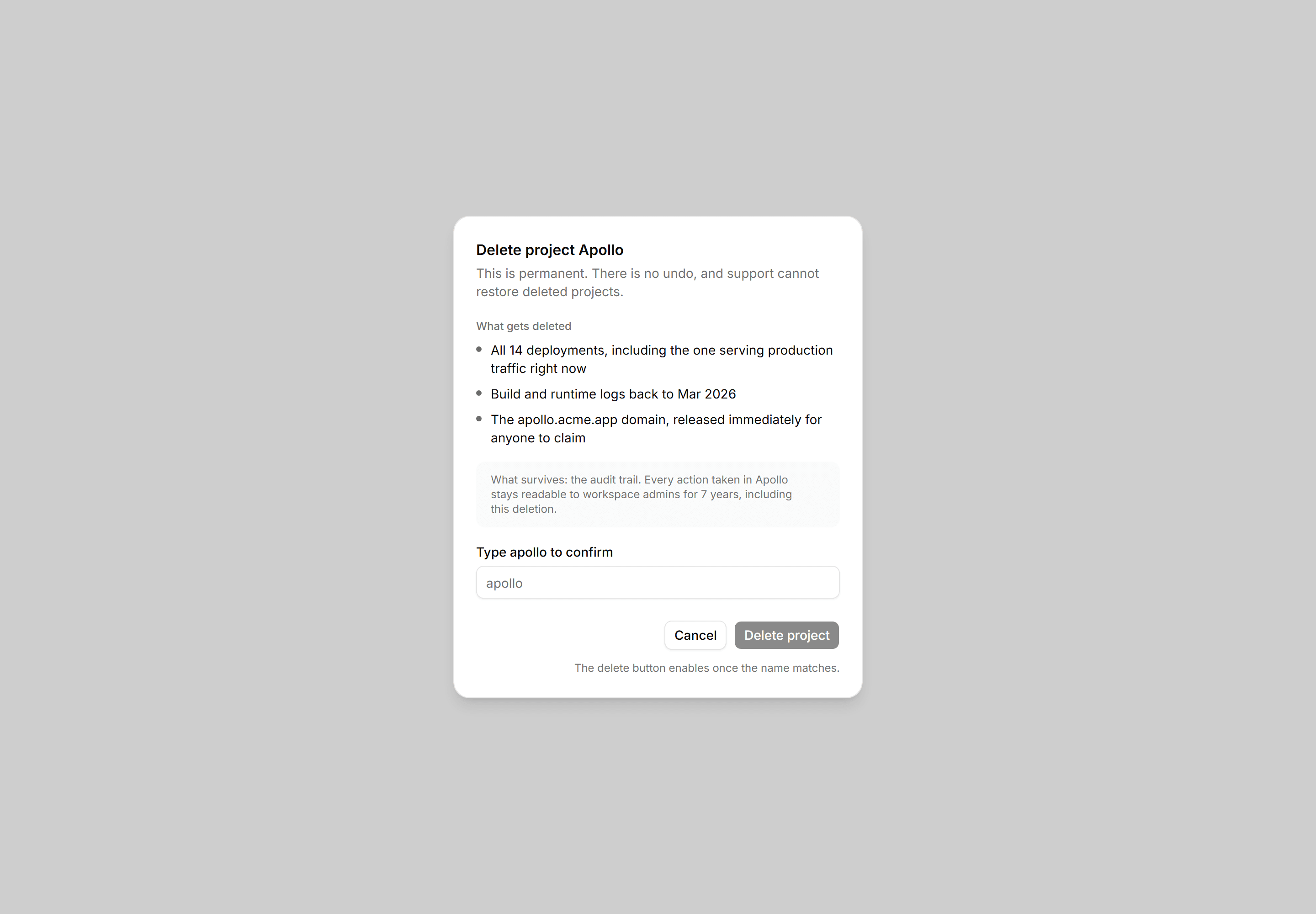 Application Dialog: Confirm Delete Dialog
