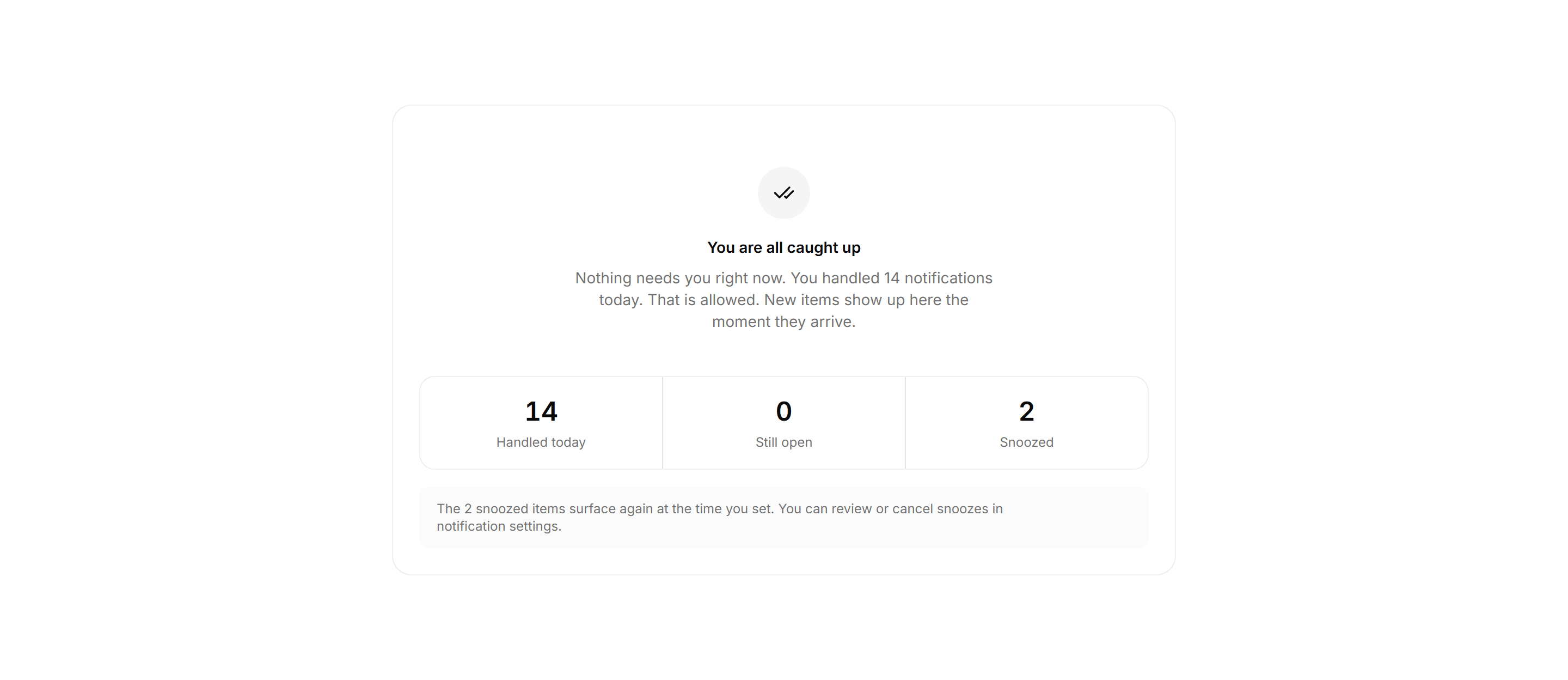 Application Empty State: Cleared Inbox State