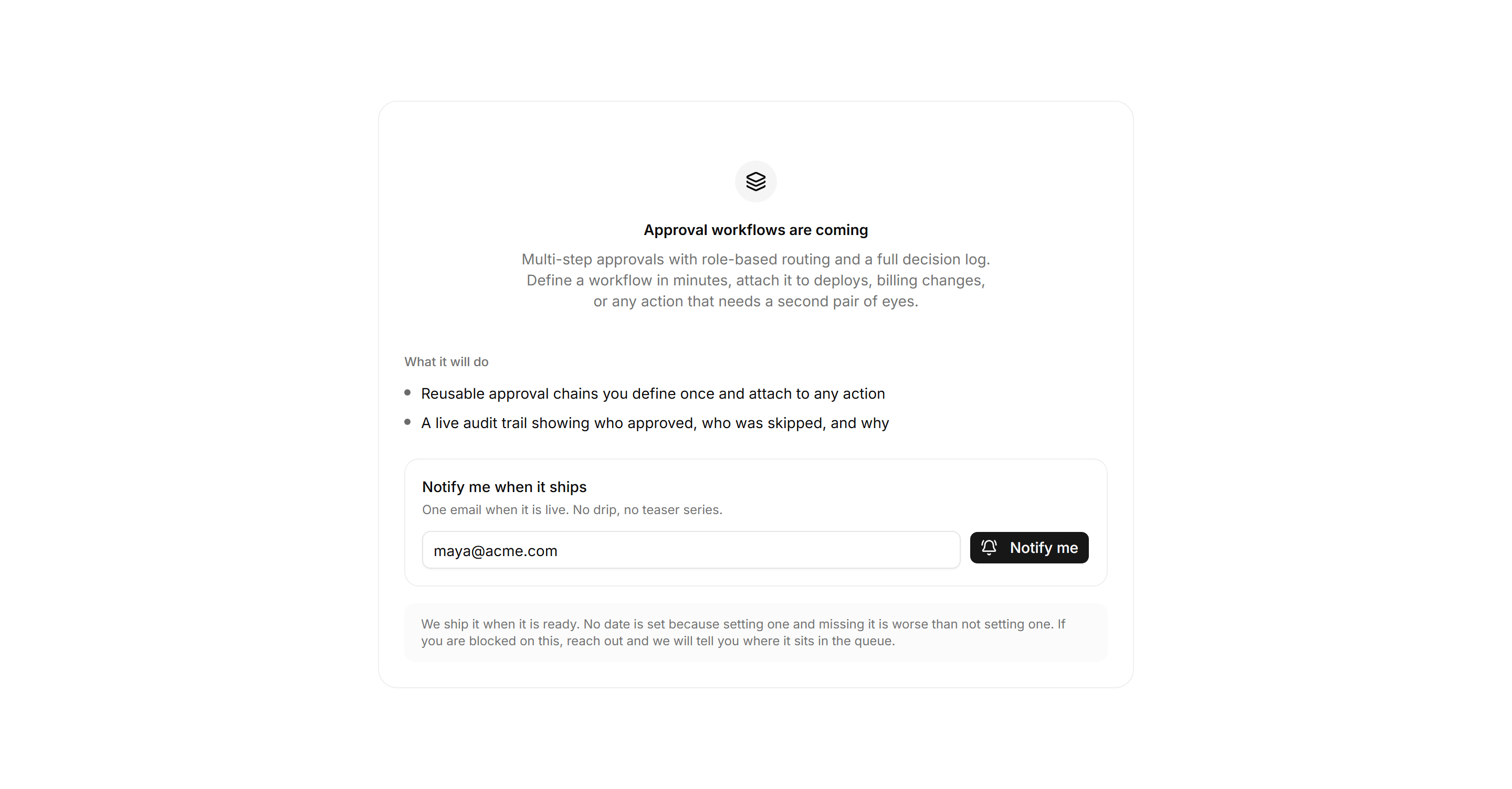 Application Empty State: Coming Soon State