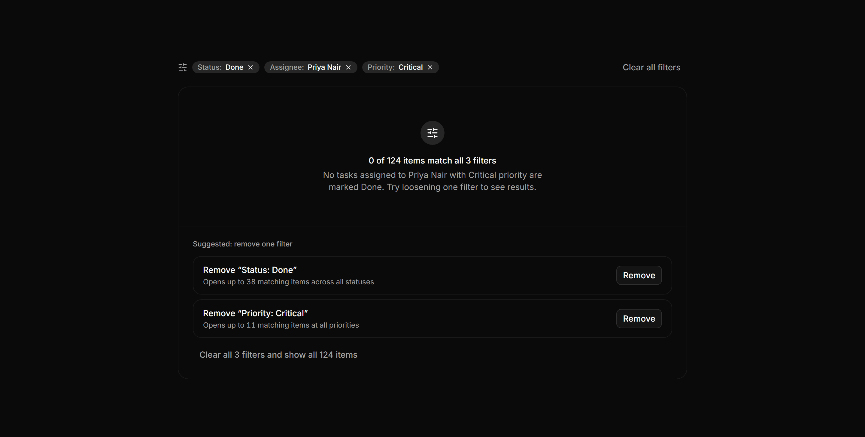 Application Empty State: Search No Matches