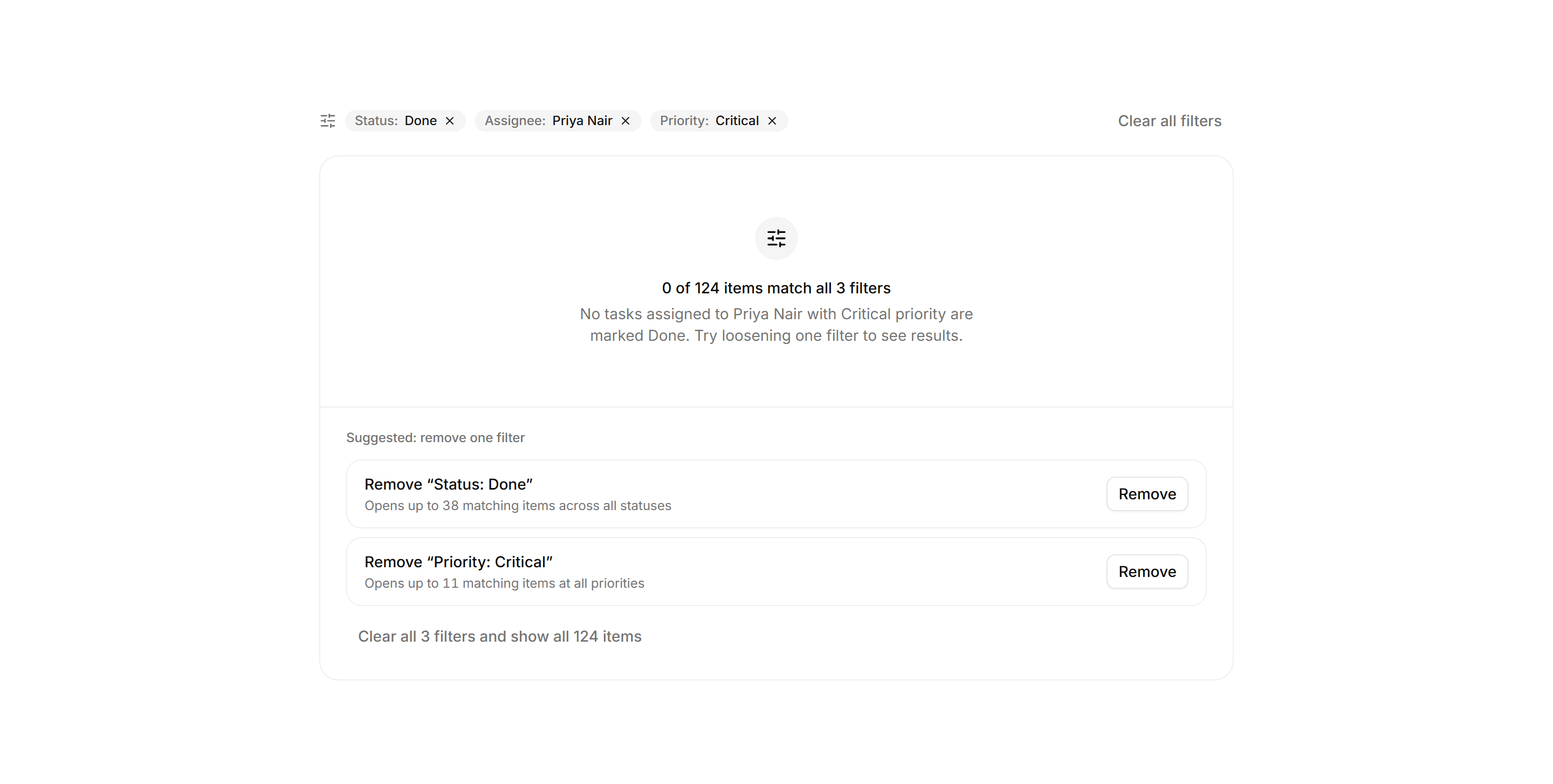 Application Empty State: Search No Matches