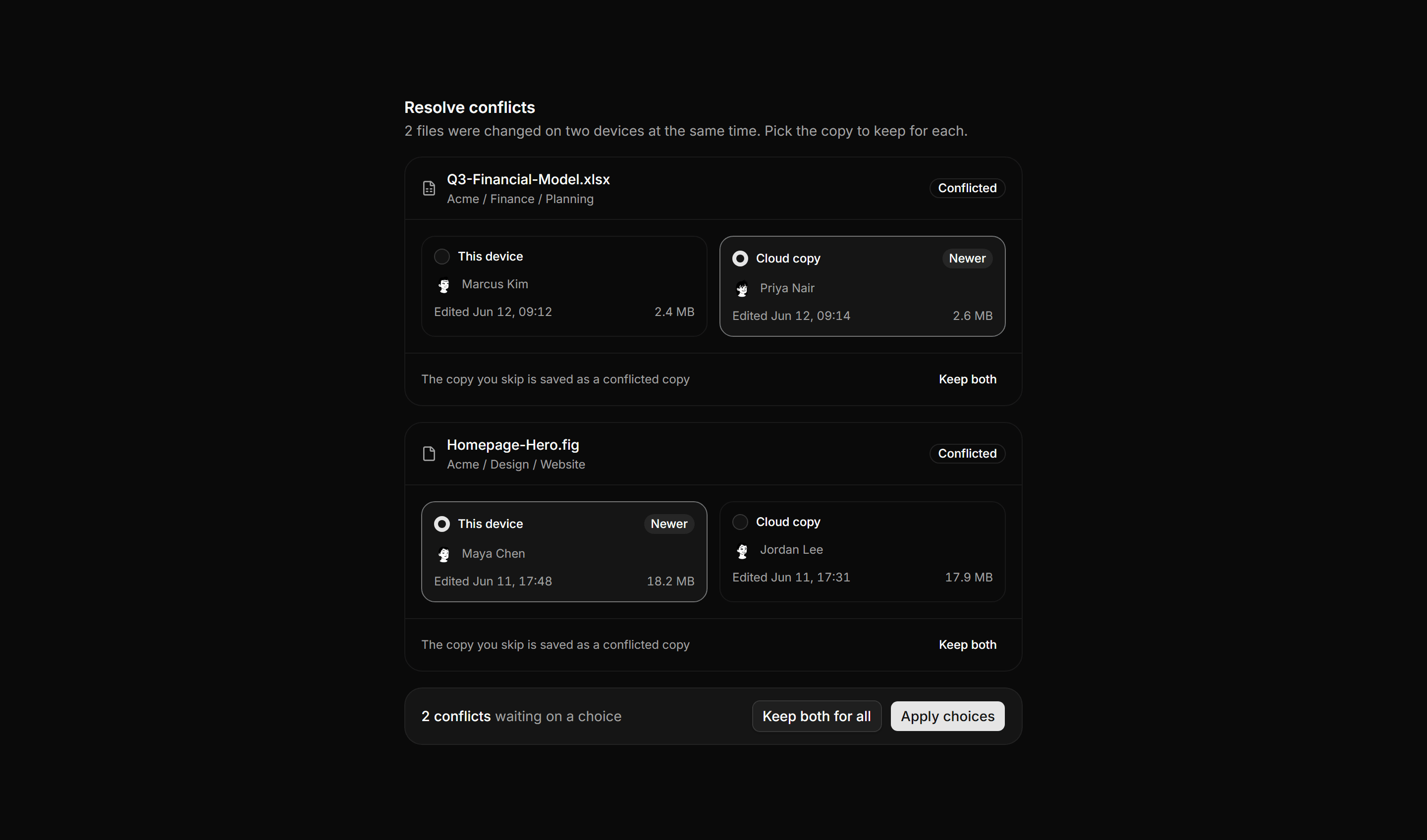 Application File Manager: File Conflict Resolver