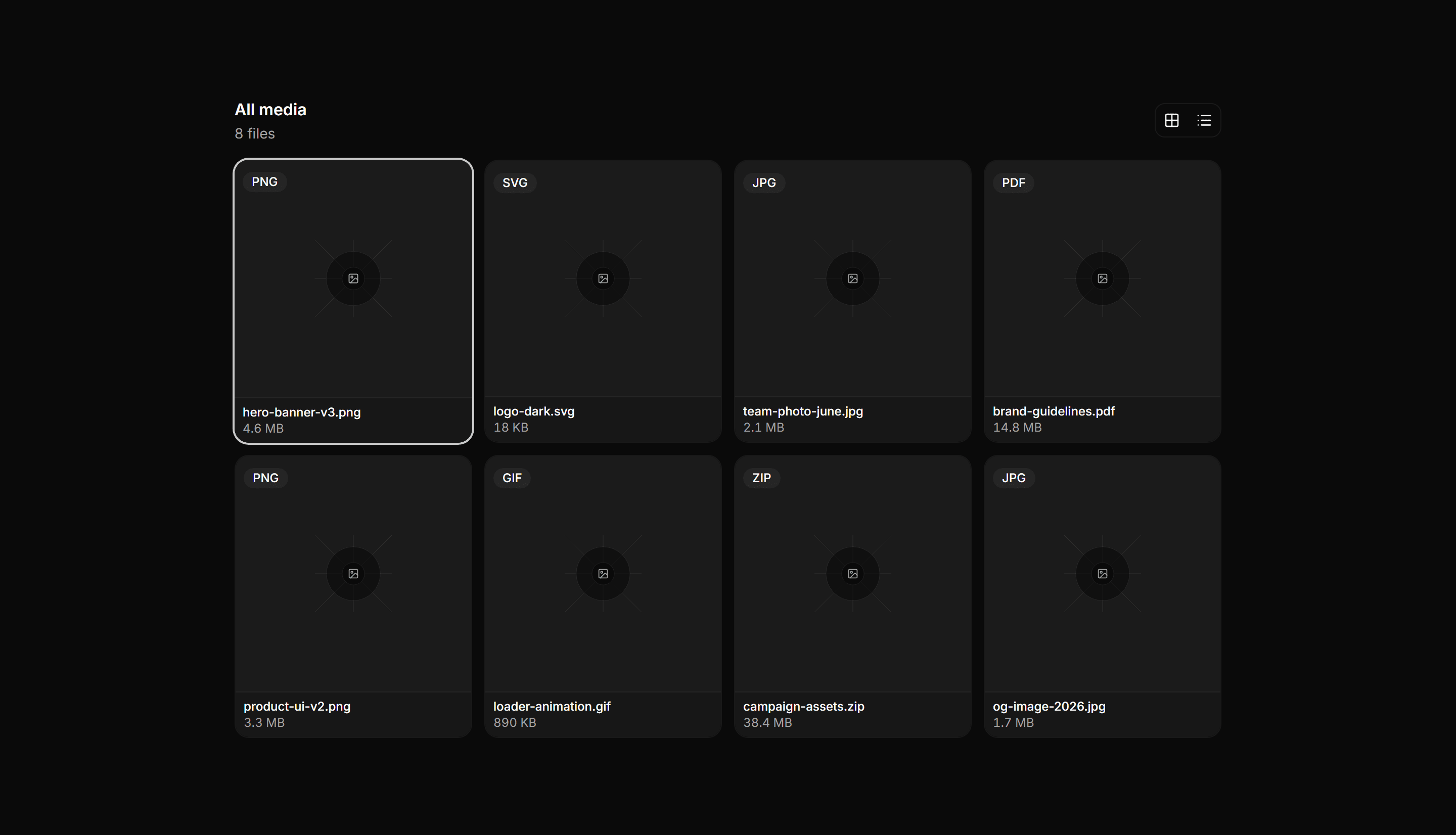 Application File Manager: File Grid Gallery
