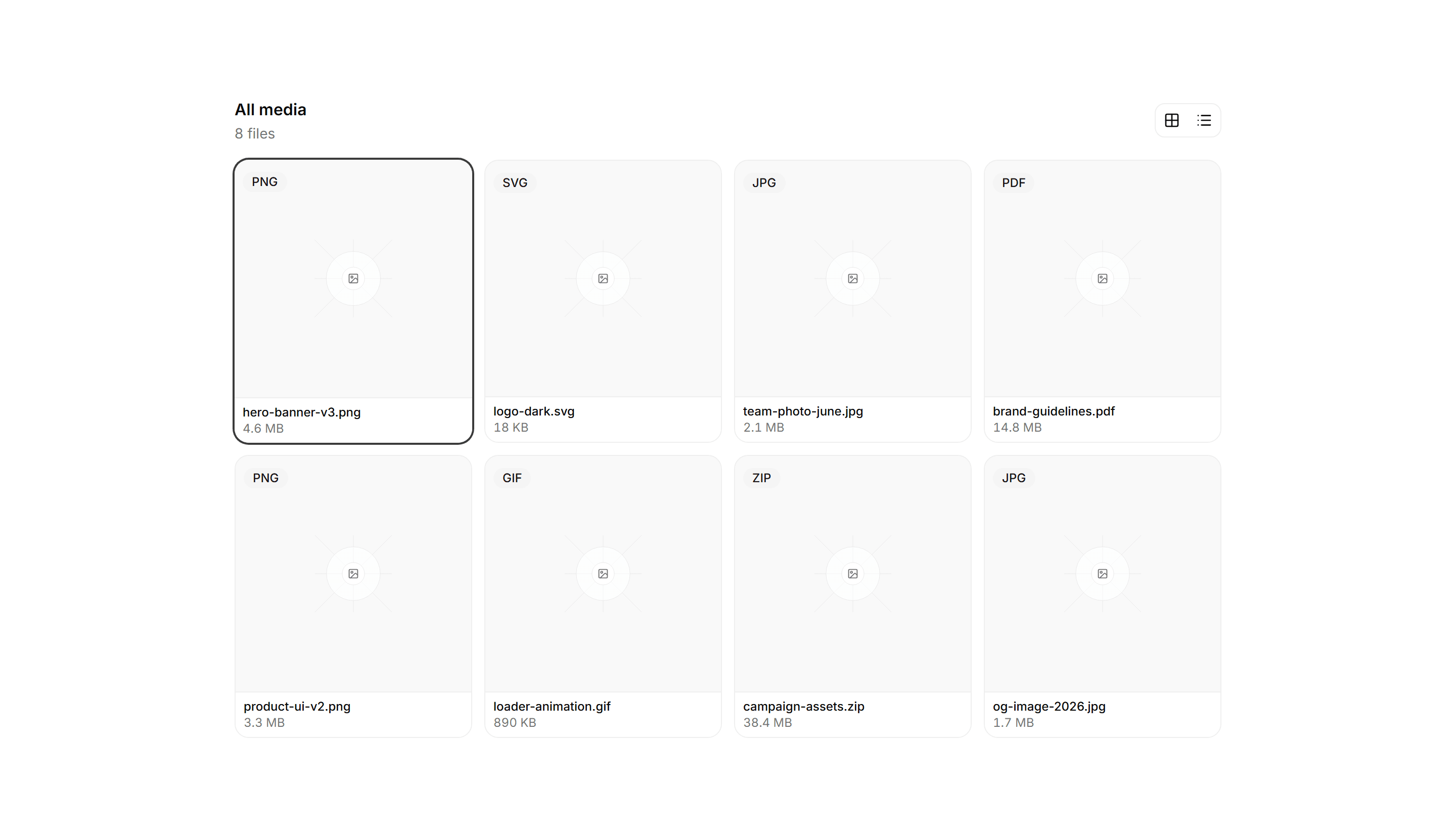 Application File Manager: File Grid Gallery