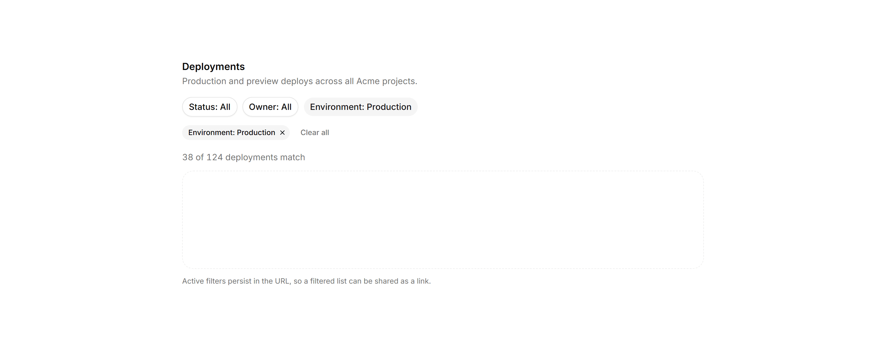 Application Filters and Search: Faceted Filter Bar