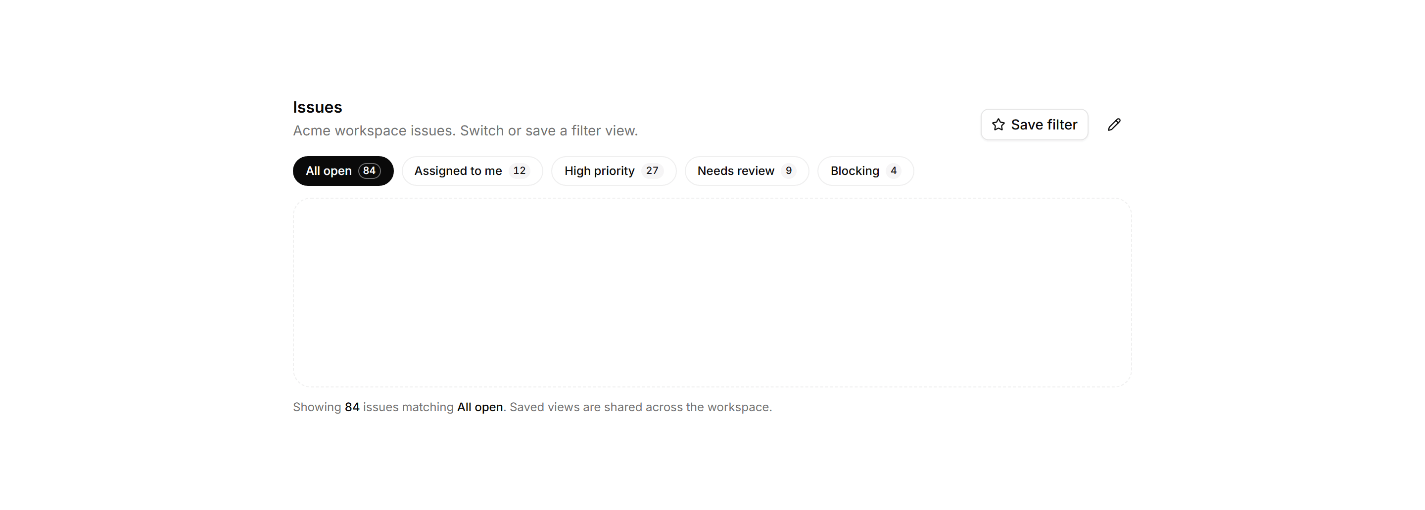Application Filters and Search: Saved Filter Pills