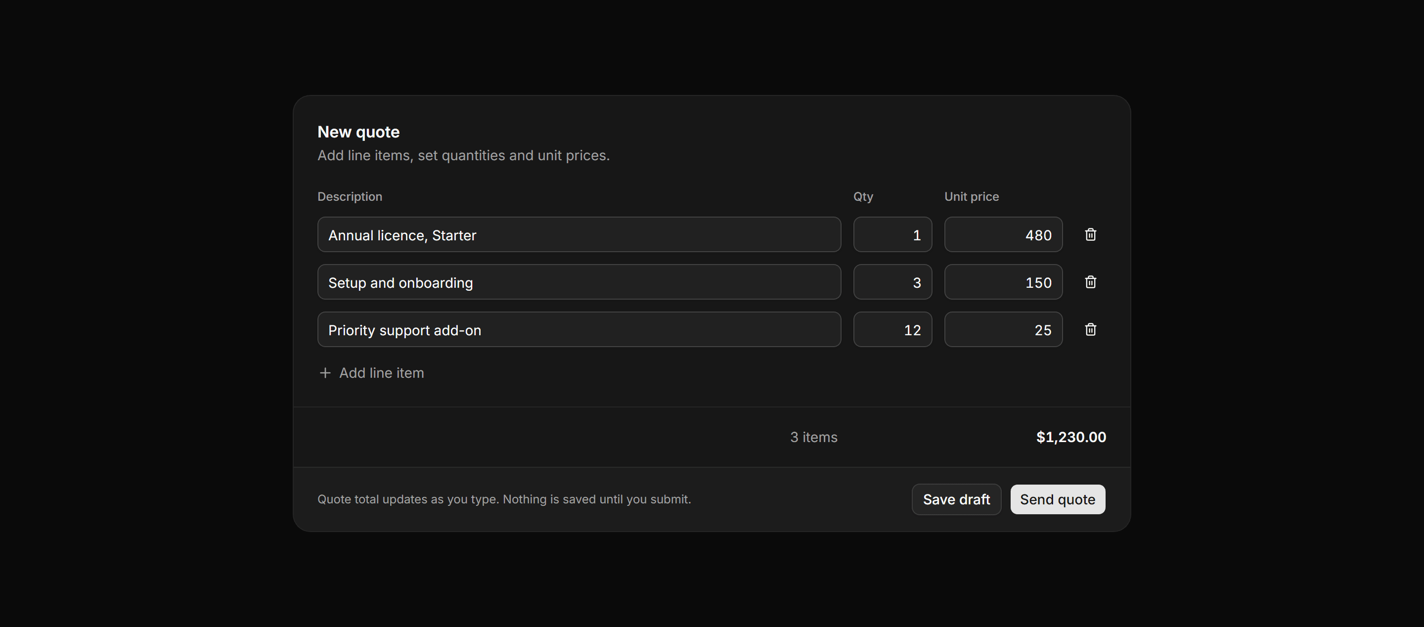 Application Form: Repeatable Rows Form