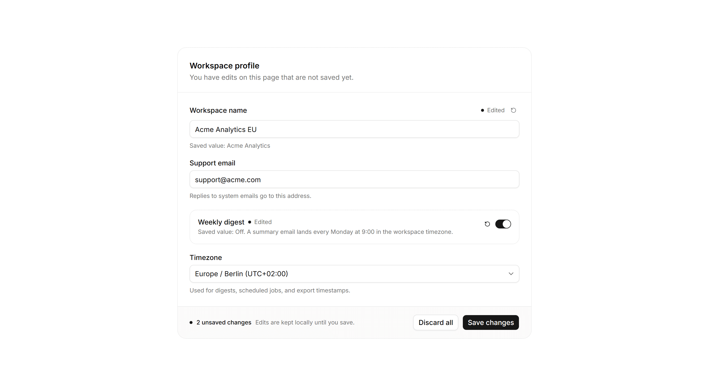 Application Form: Unsaved Changes Form