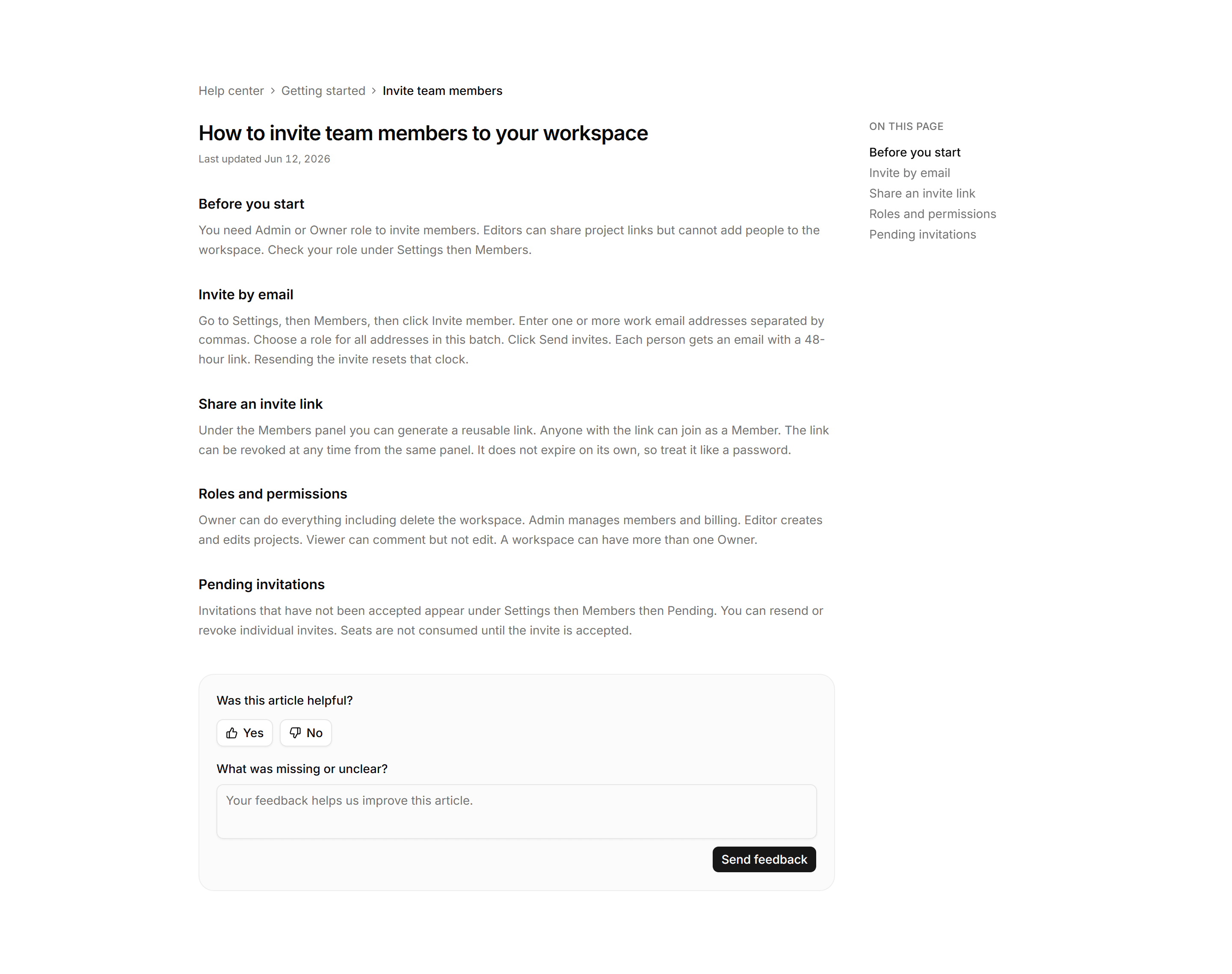 Application Help and Support: Article Reader