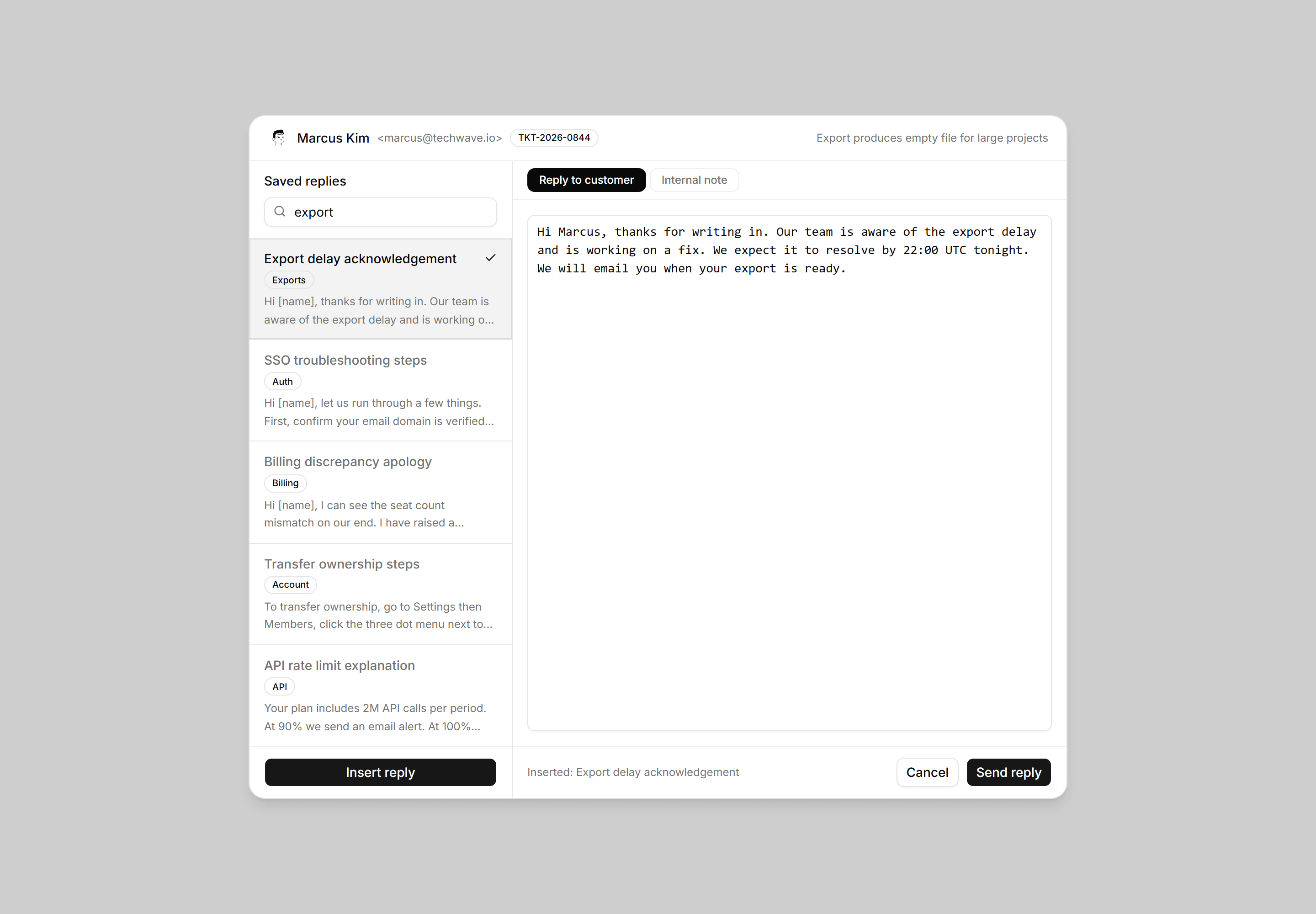 Application Help and Support: Canned Responses Blueprint