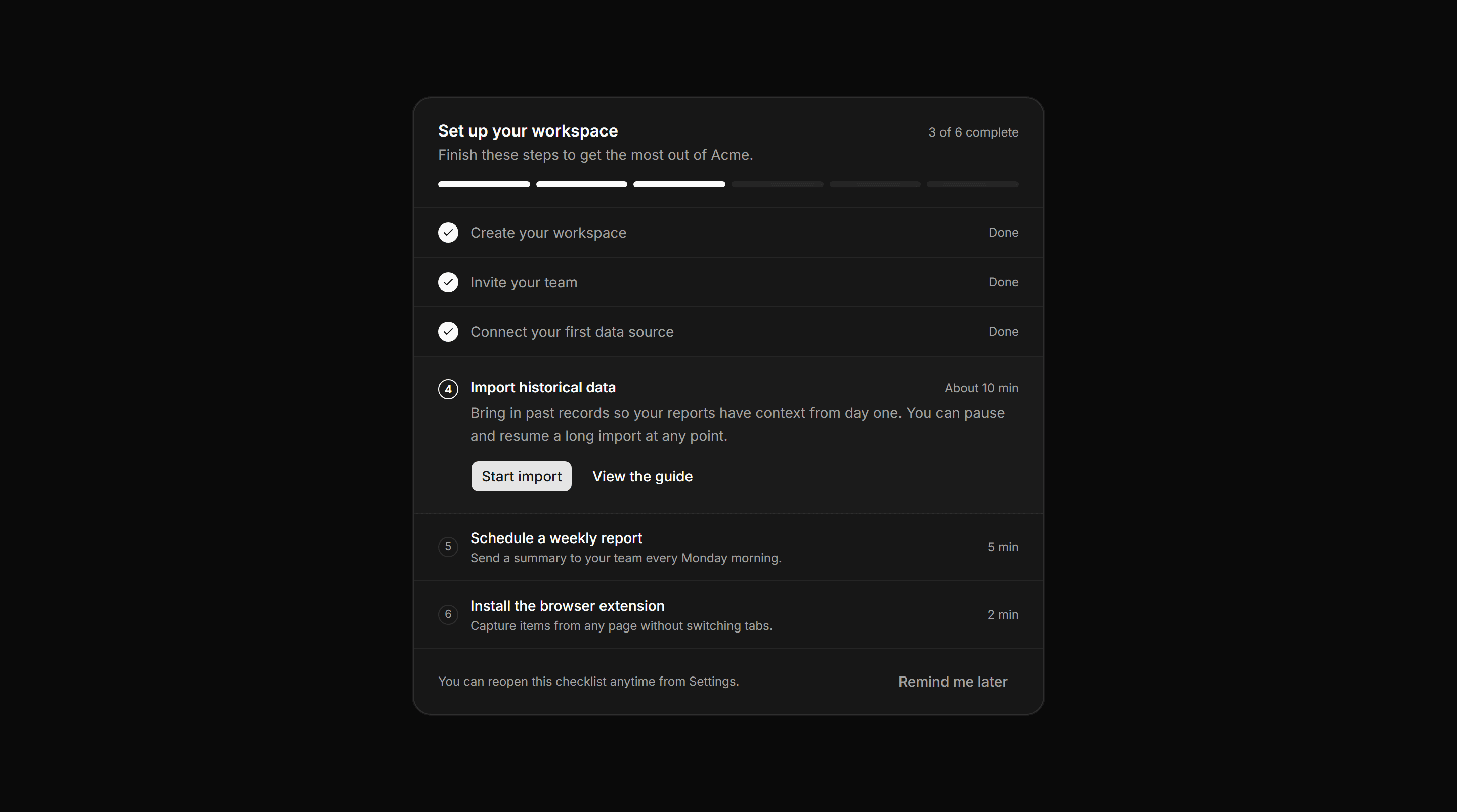 Application Help and Support: Getting Started Checklist